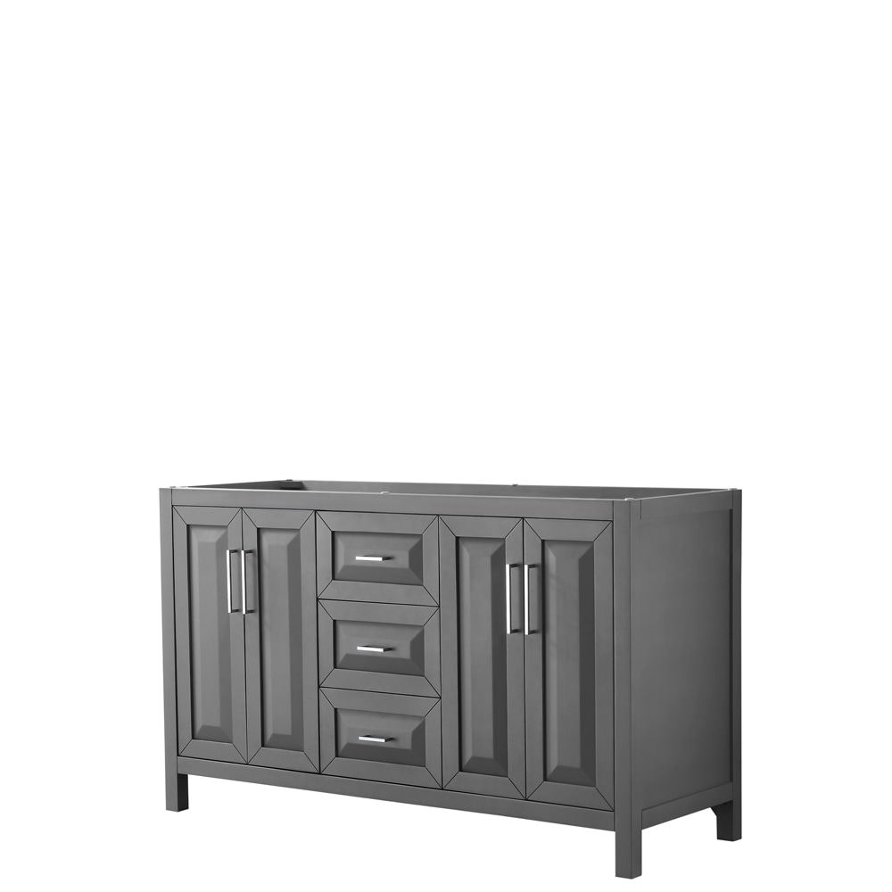 Wyndham Collection WCV252560DKGCXSXXMXX Daria 60-in Dark Gray with Polished Chrome Trim Bathroom Vanity Base Cabinet without Top