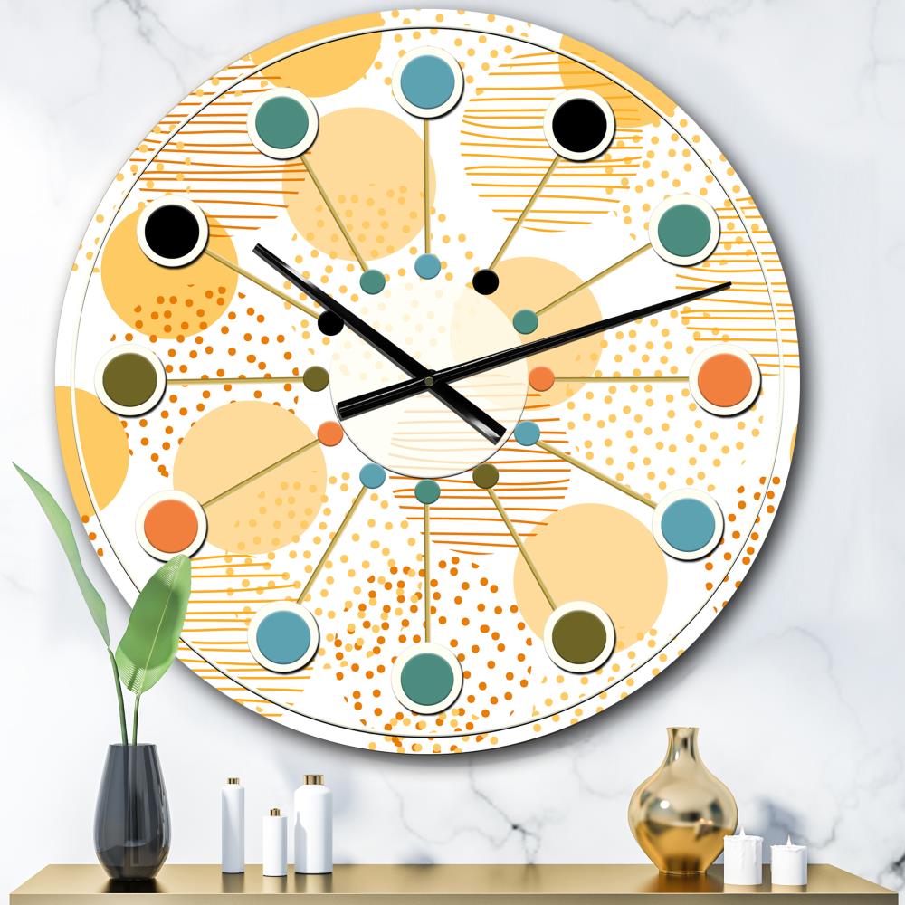 Designart CLM24318-C23 Analog Round Wall Mid-century