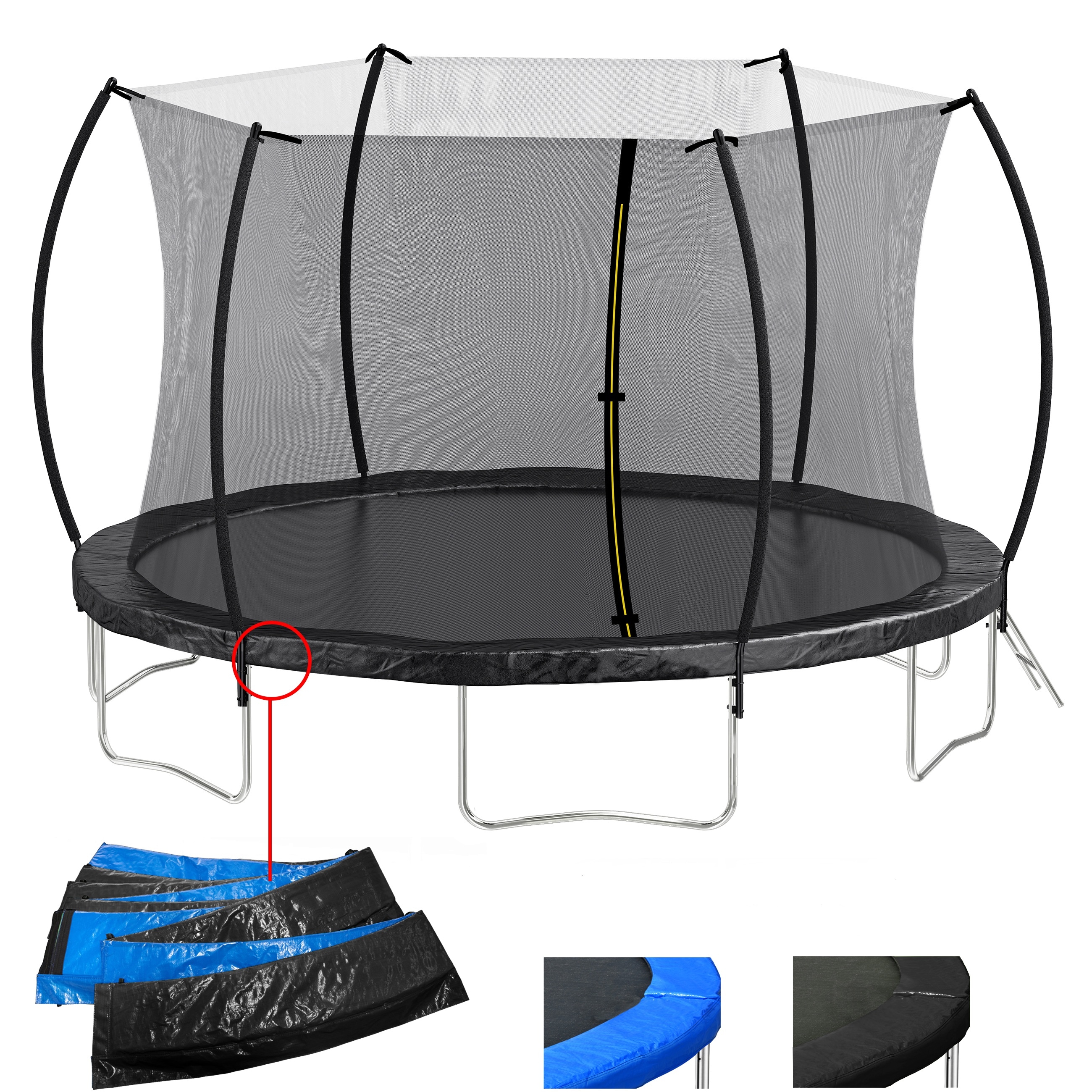 Maocao Hoom 14FT Trampoline (Double-side color pad) for Kids and Adults with Enclosure Net and Ladder