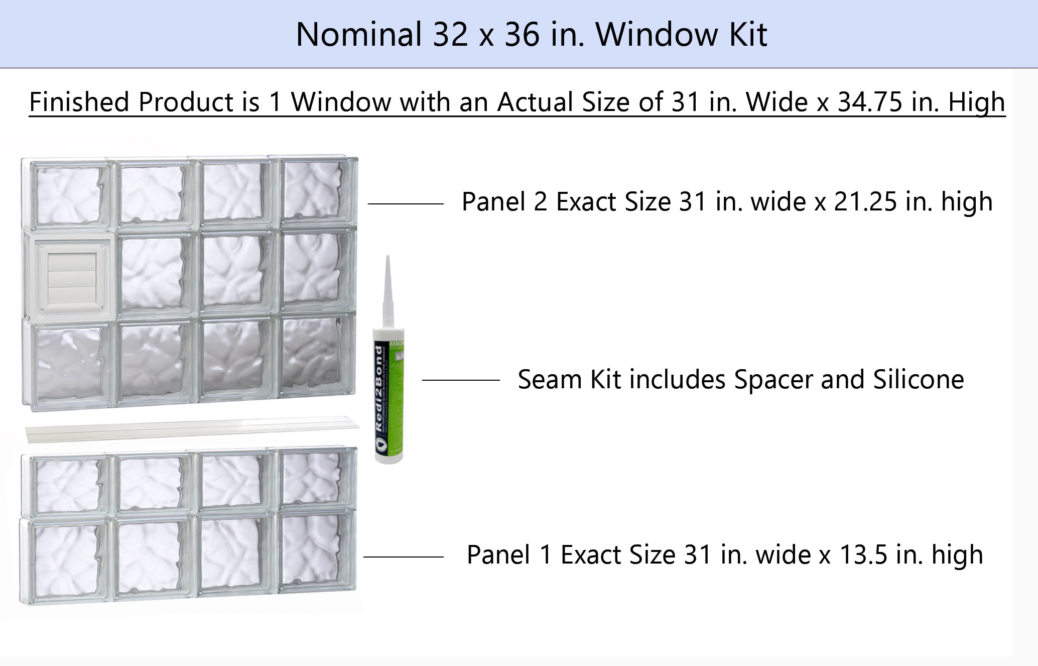 REDI2SET D3236DC Glass-Block-Windows - View #2