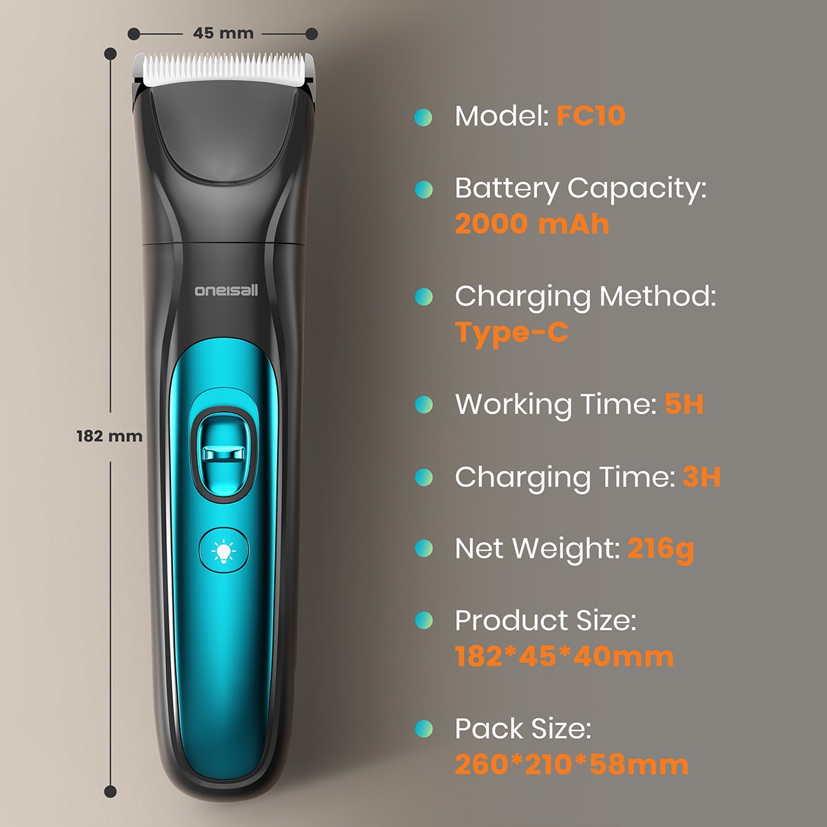 oneisall FC10BAU Pet-Clippers-Scissors-Brushes - View #10