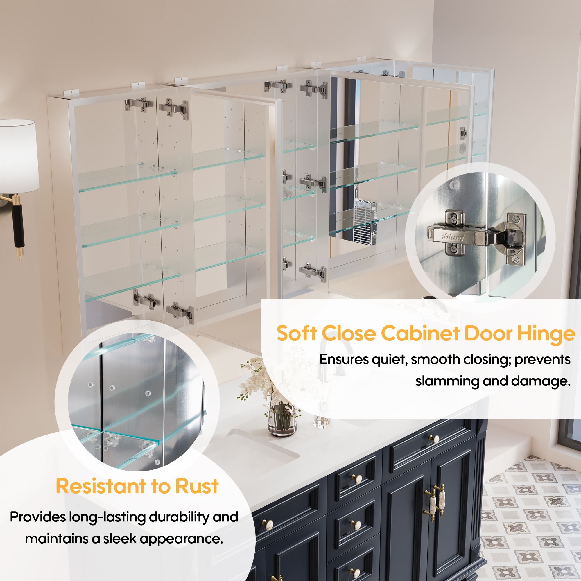 Forclover HBM-3624L Bathroom-Medicine-Cabinets - View #8