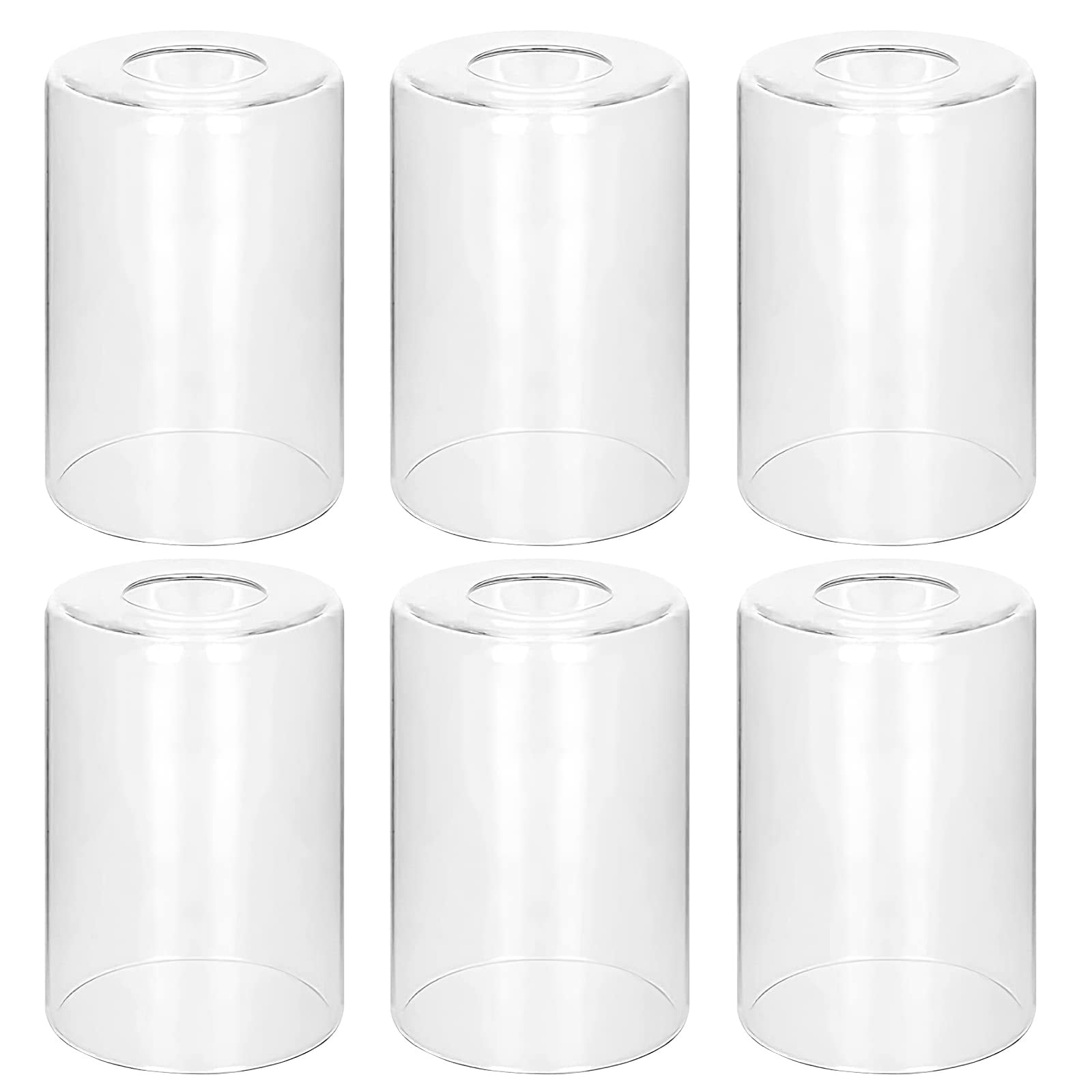Oyezvary -  6 Pack Clear Glass Shades Replacement 5.51 Inch Height 3.94 Inch Diameter 1.65 Inch F...