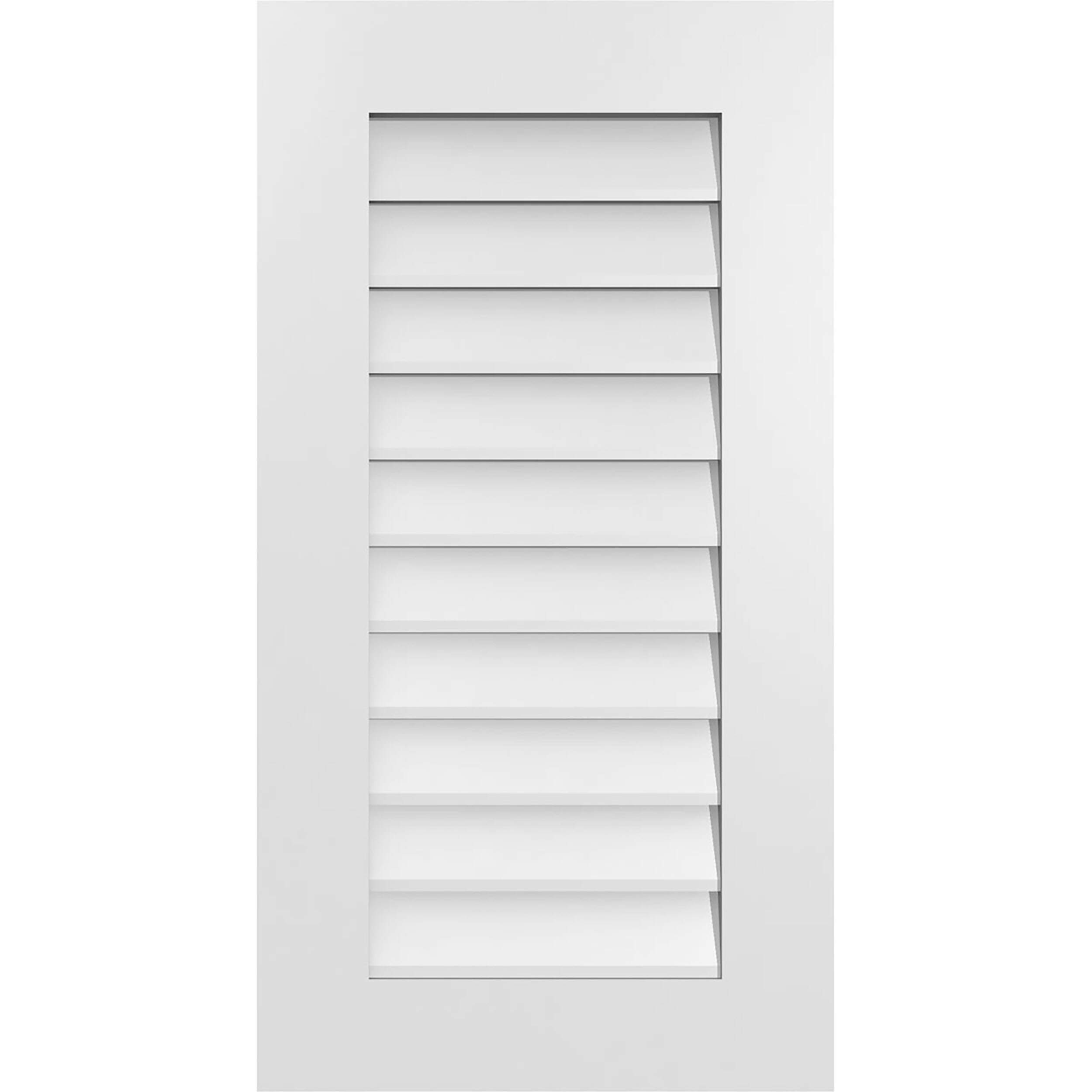 Ekena Millwork GVPVE18X3401SN 18-Inches x 34-Inches Off-white Rectangle PVC Gable Louver Vent