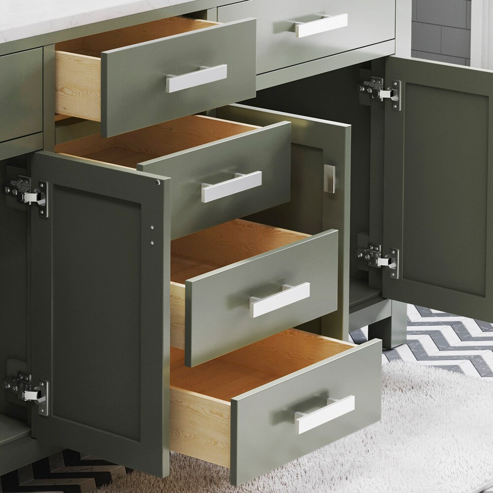 Madison 72" Glacial Green Double Sink Vanity with Marble Top
