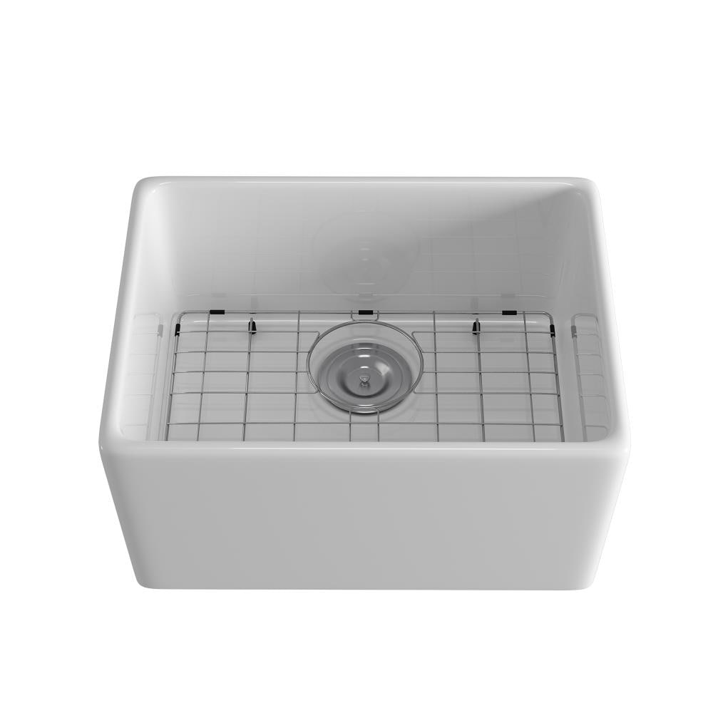 CASAINC MH-FH010-154 Farmhouse apron front 20.87-Inches x 15.75-Inches Porcelain Single bowl 1-Hole 18 -Gauge Kitchen Sink