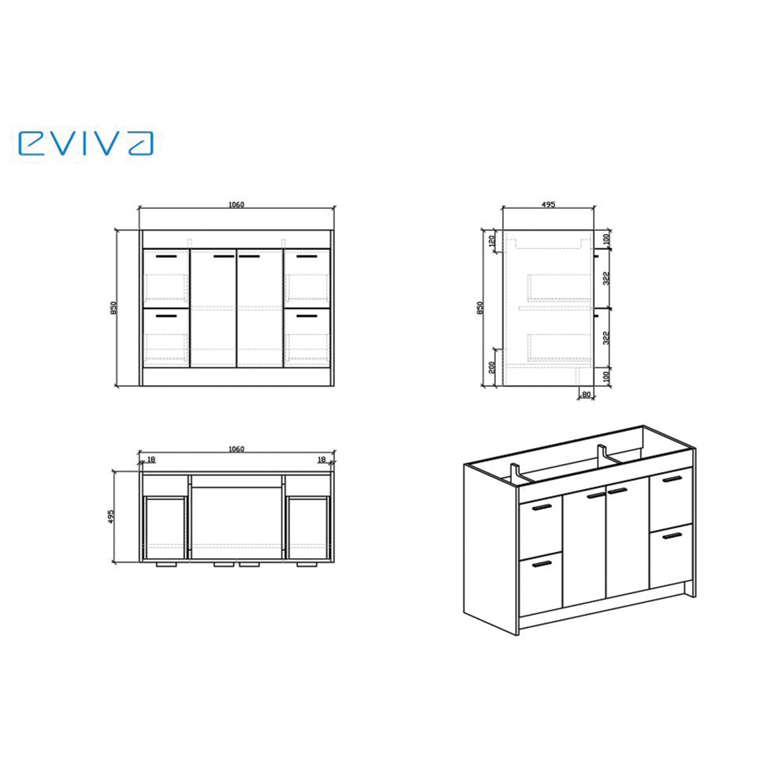 Natural Oak 42'' Single Bathroom Vanity with White Acrylic Top