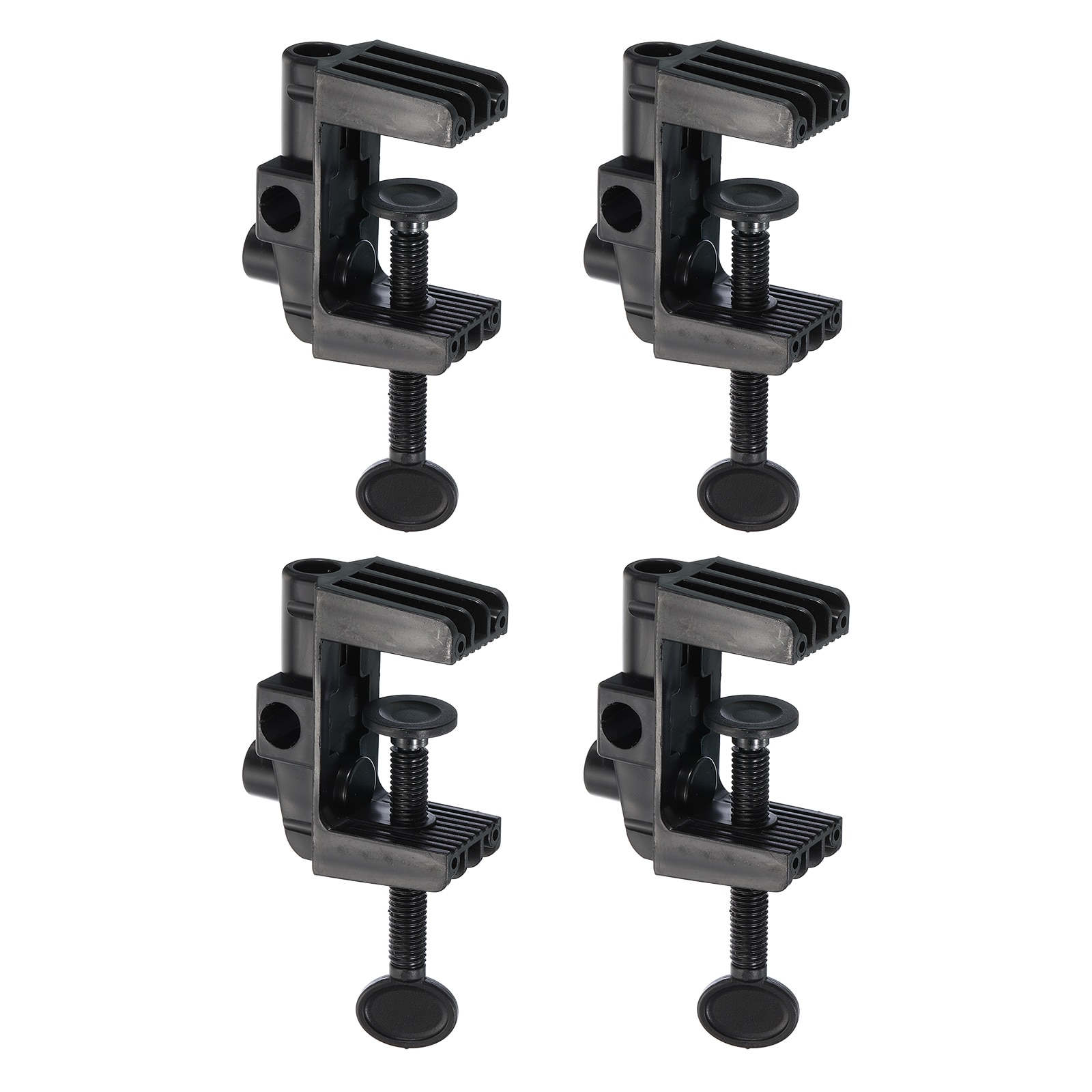 PATIKIL 0.51 Inch Hole Dia Desk Clamp 4pcs Plastic Adjustable Universal C-Clamp Base for Microphone Mic Arm Table Lamp Gooseneck Mount Holder Black #S26031900UX3822