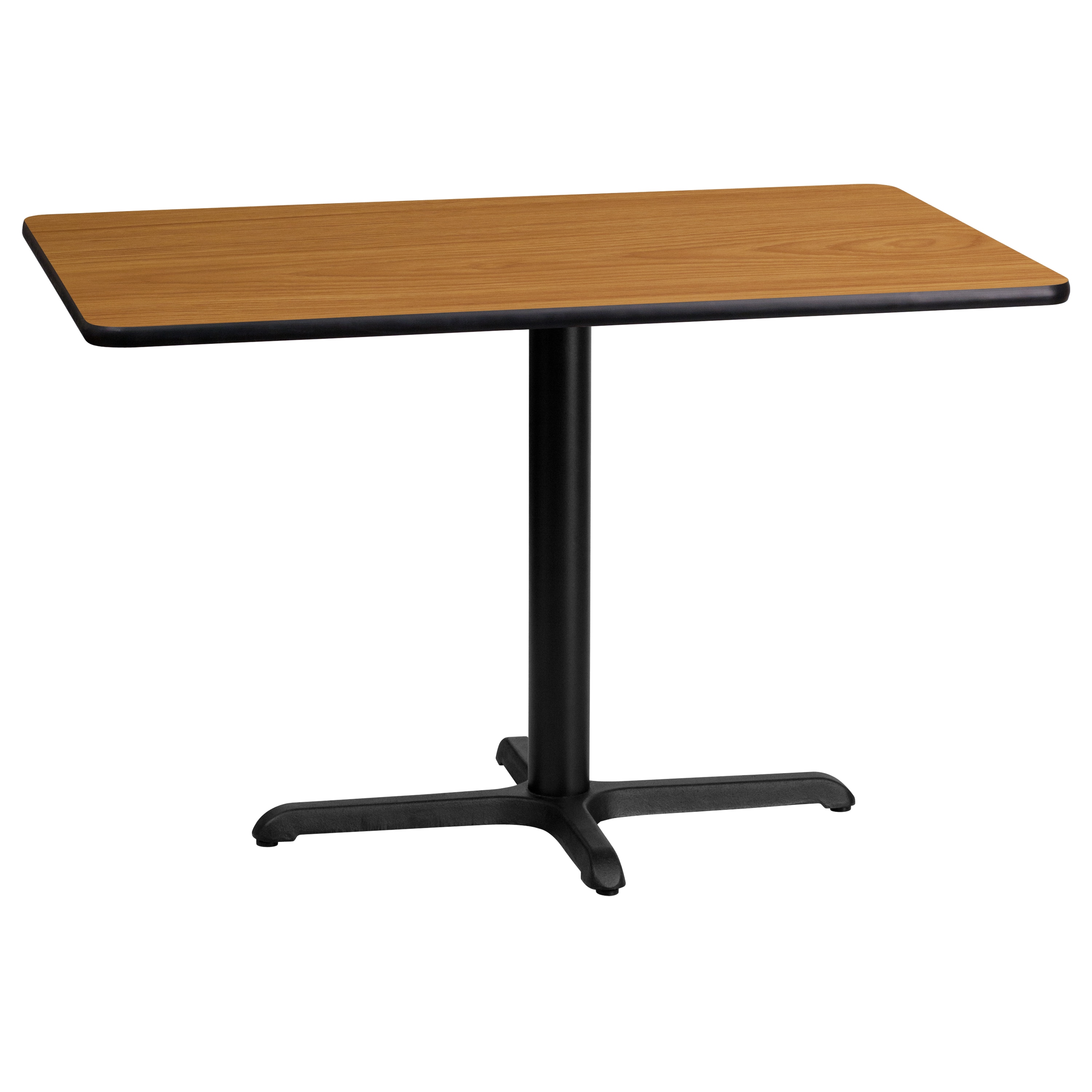 Flash Furniture 889142006510 Natural Contemporary/Modern Dining Table, Wood veneer with Black Metal 42-Inches L x 31.13-Inches H