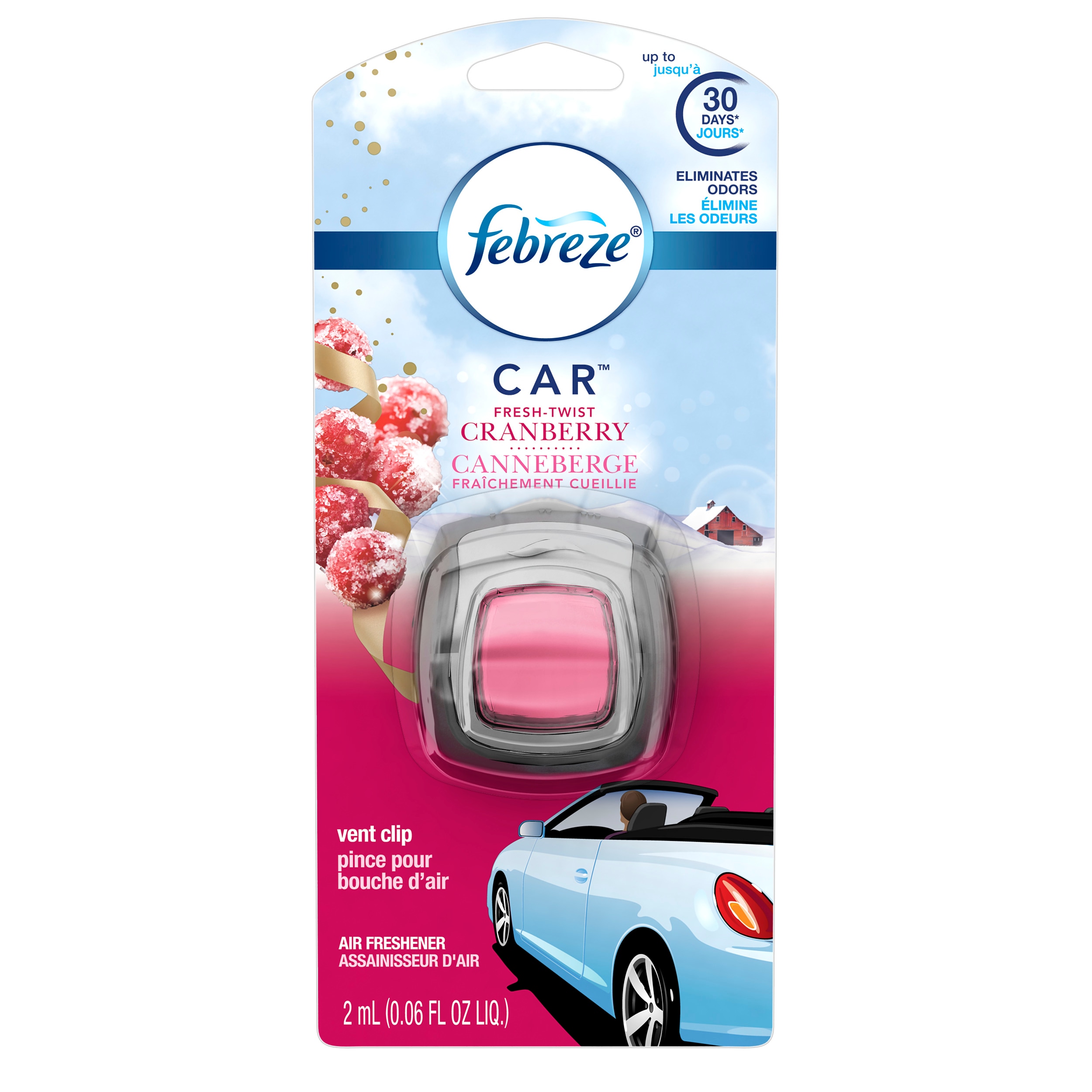 Febreze Car Clip 0.06-oz Twist Cranberry Car Air Freshener at