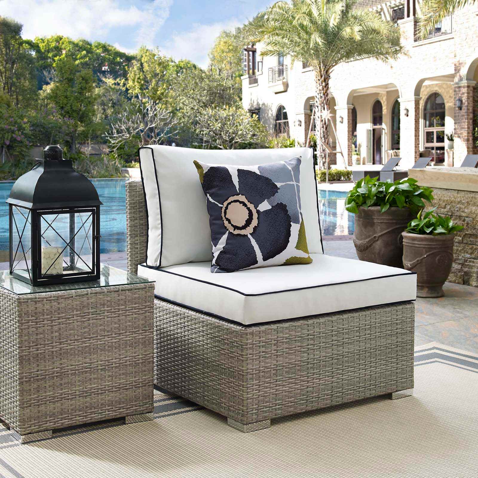 Modway EEI-2958-LGR-WHI Patio-Sofas-Daybeds - View #2
