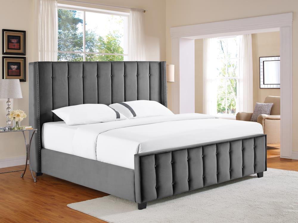 Lifestyles Sofia Grey Queen Size Bedroom Set With Dresser And Mirror