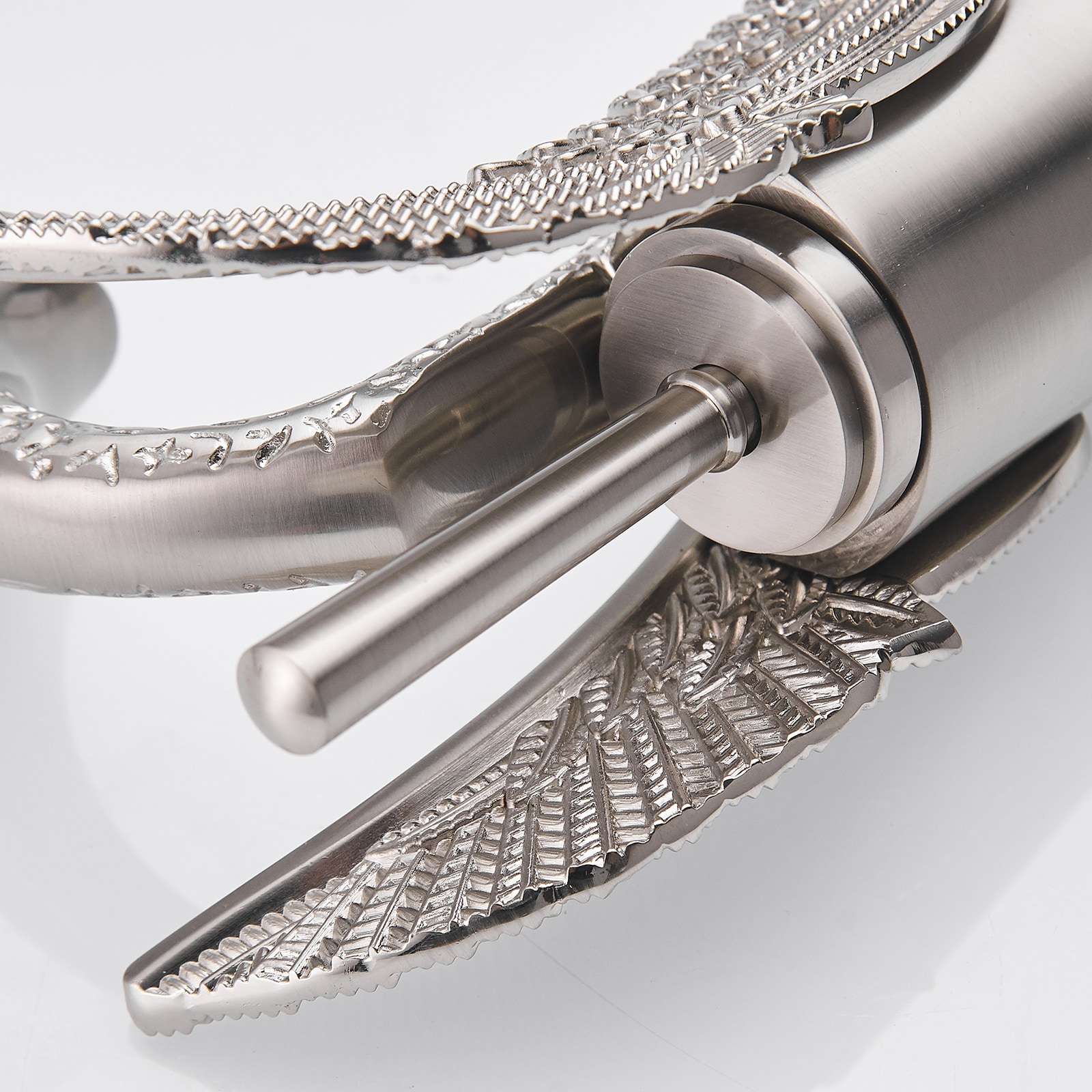 Brushed Nickel Swan Single Handle Bathroom Faucet with Pop Up Drain