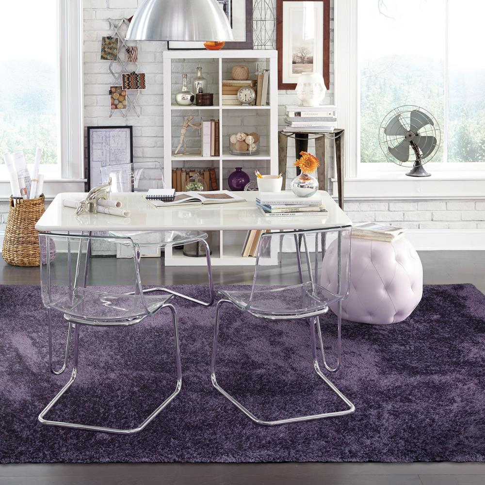 Archer Lane 811COS086L Crossley 7 x 10 (ft) Tufted Polyester Purple Rectangular Indoor Solid Bohemian/Eclectic Area rug