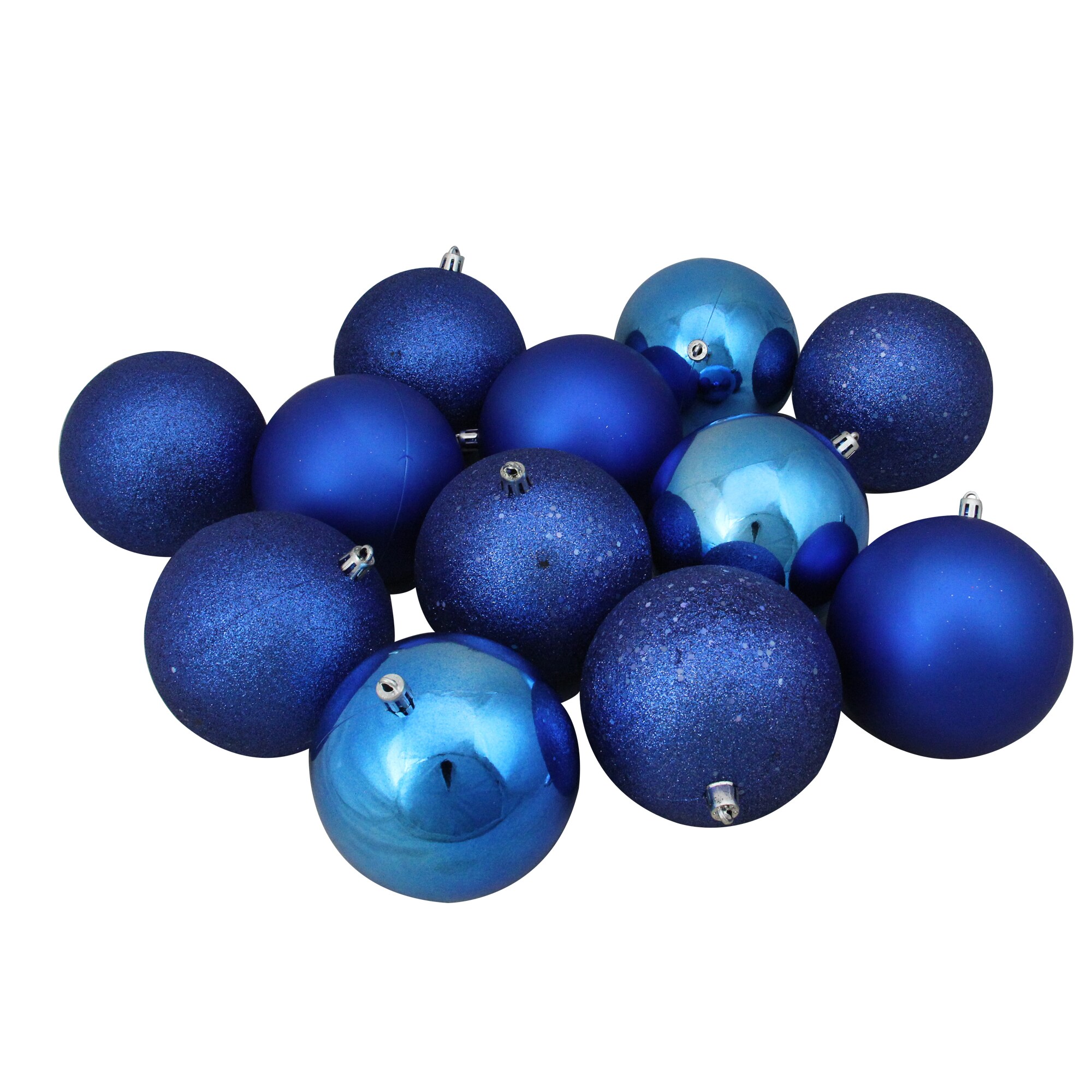 Northlight 31753475 12 -Pack Blue Ball Standard Indoor Ornament set Shatterproof
