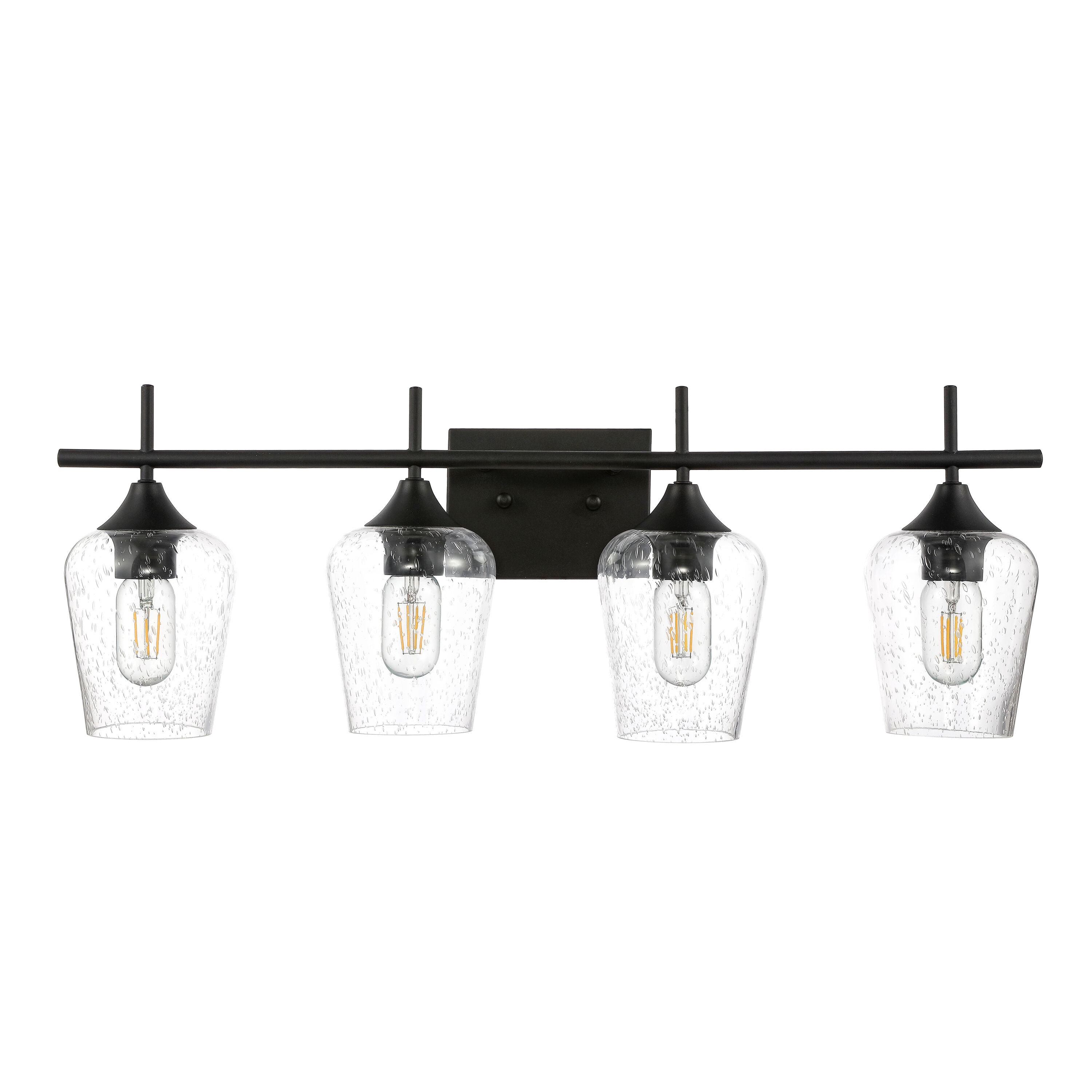 GETLEDEL FX-39070G 28.9-in 4 -Light Matte Black Modern/contemporary Vanity light