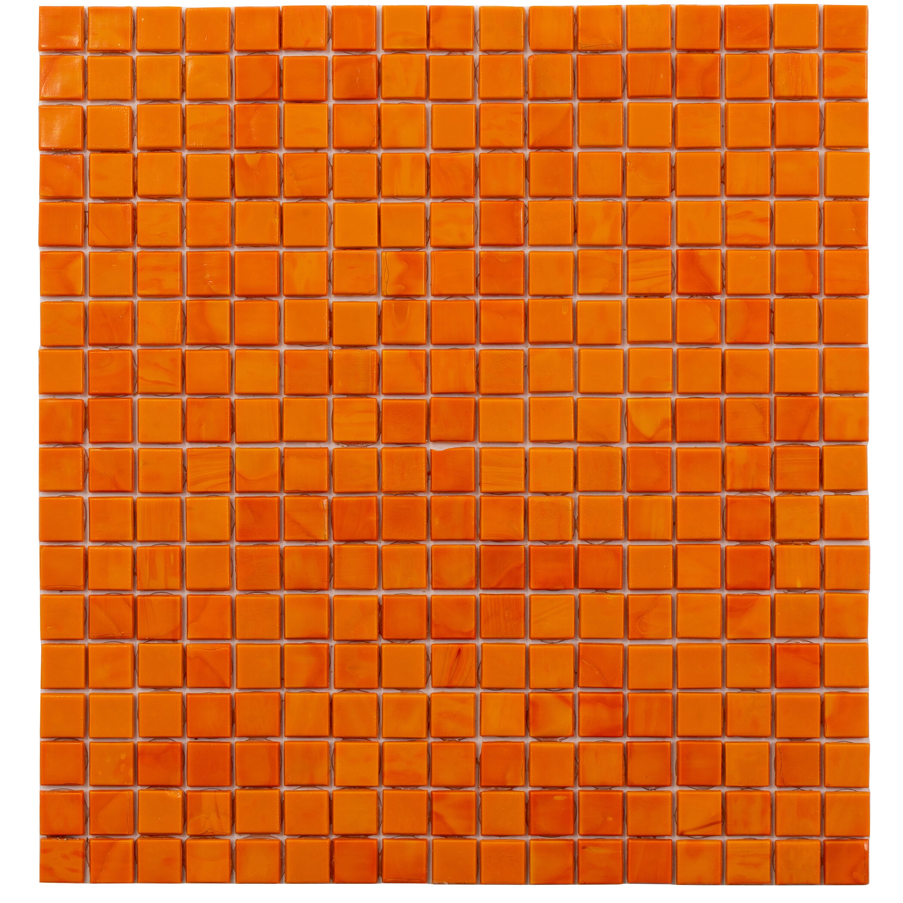 Skosh 11.6" x 11.6" Glossy Orange Glass Mosaic Tile