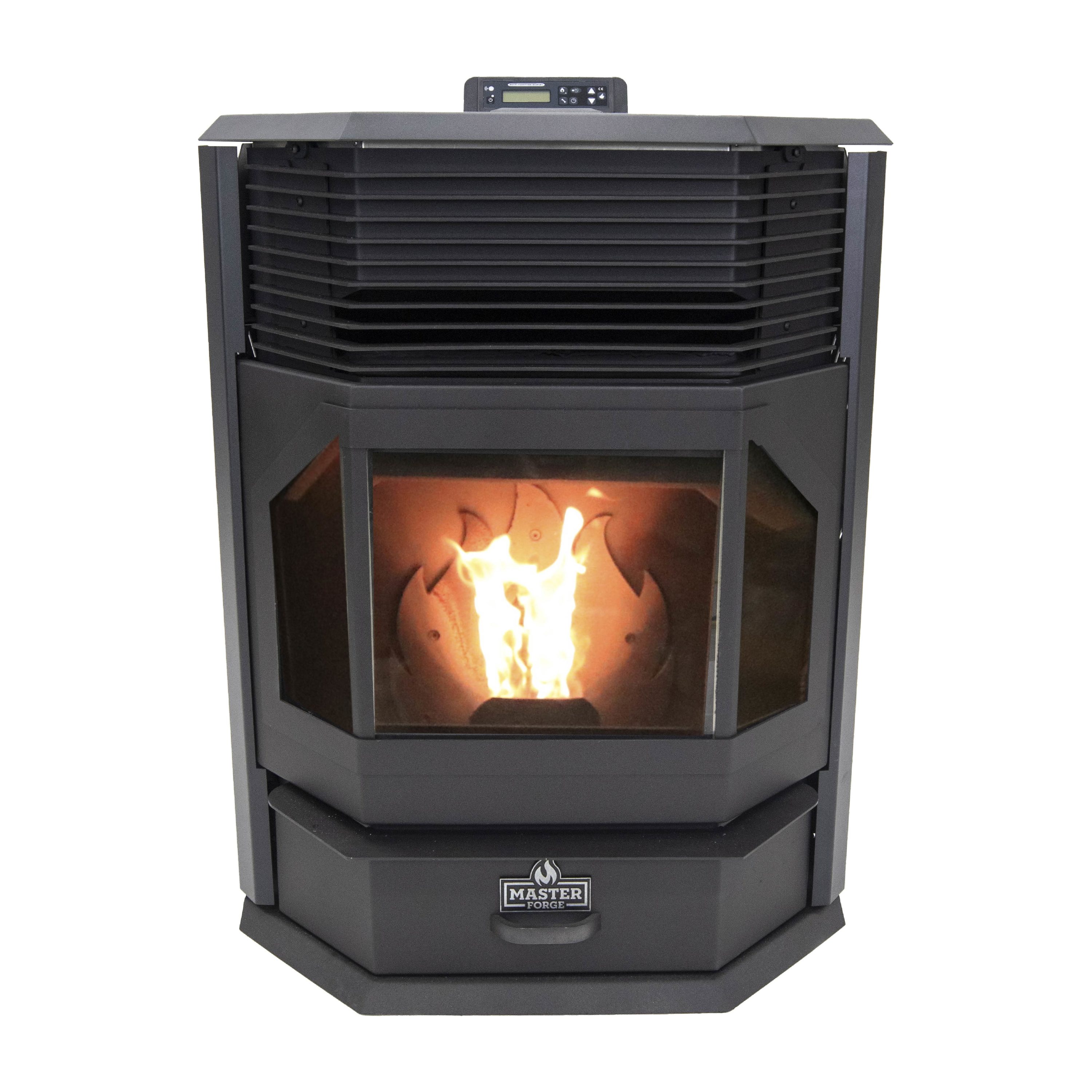 Master Forge 2500-sq ft Pellet Stove with 80-lb Hopper in the Pellet