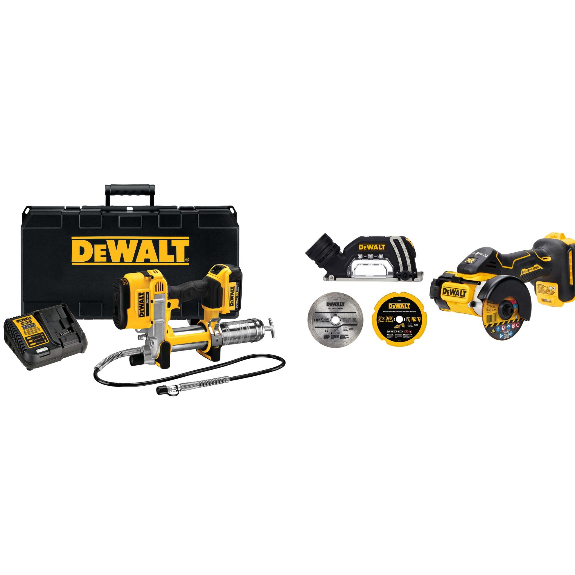 DEWALT   20-volt Grease Gun & XR 3-in 20-volt max Trigger Switch Brushless Cordless Cut-off tool
