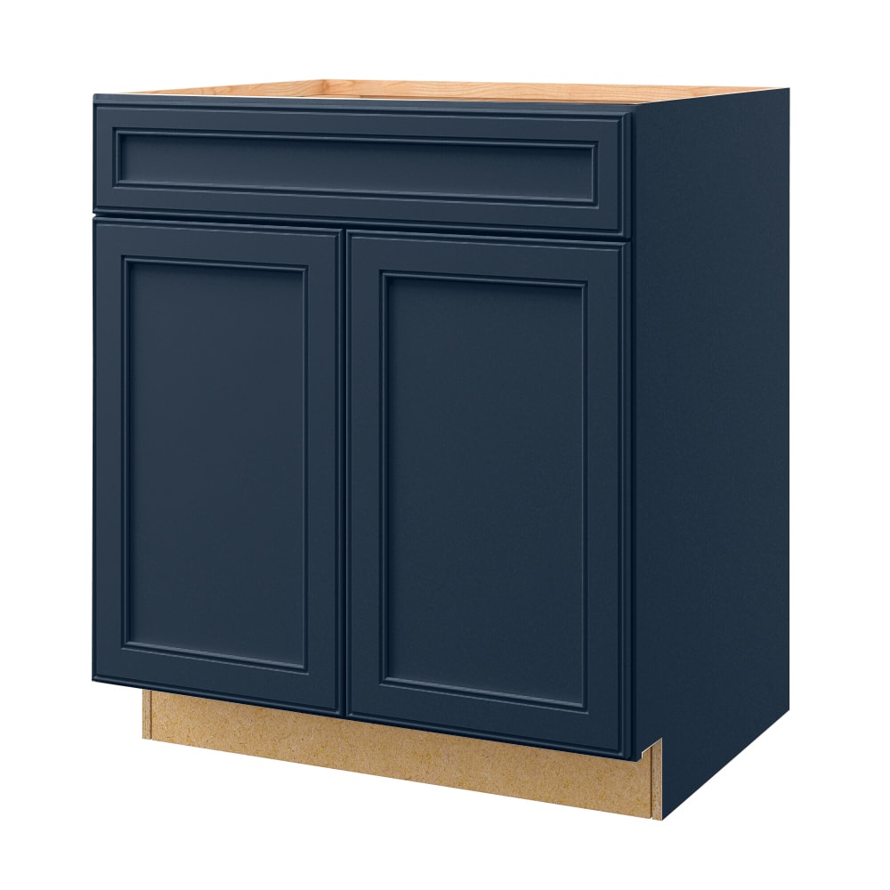 allen + roth 20784SH Southam 30-in W x 34.5-in H x 24-in D Navy Base Fully assembled Cabinet (Recessed Panel Square)