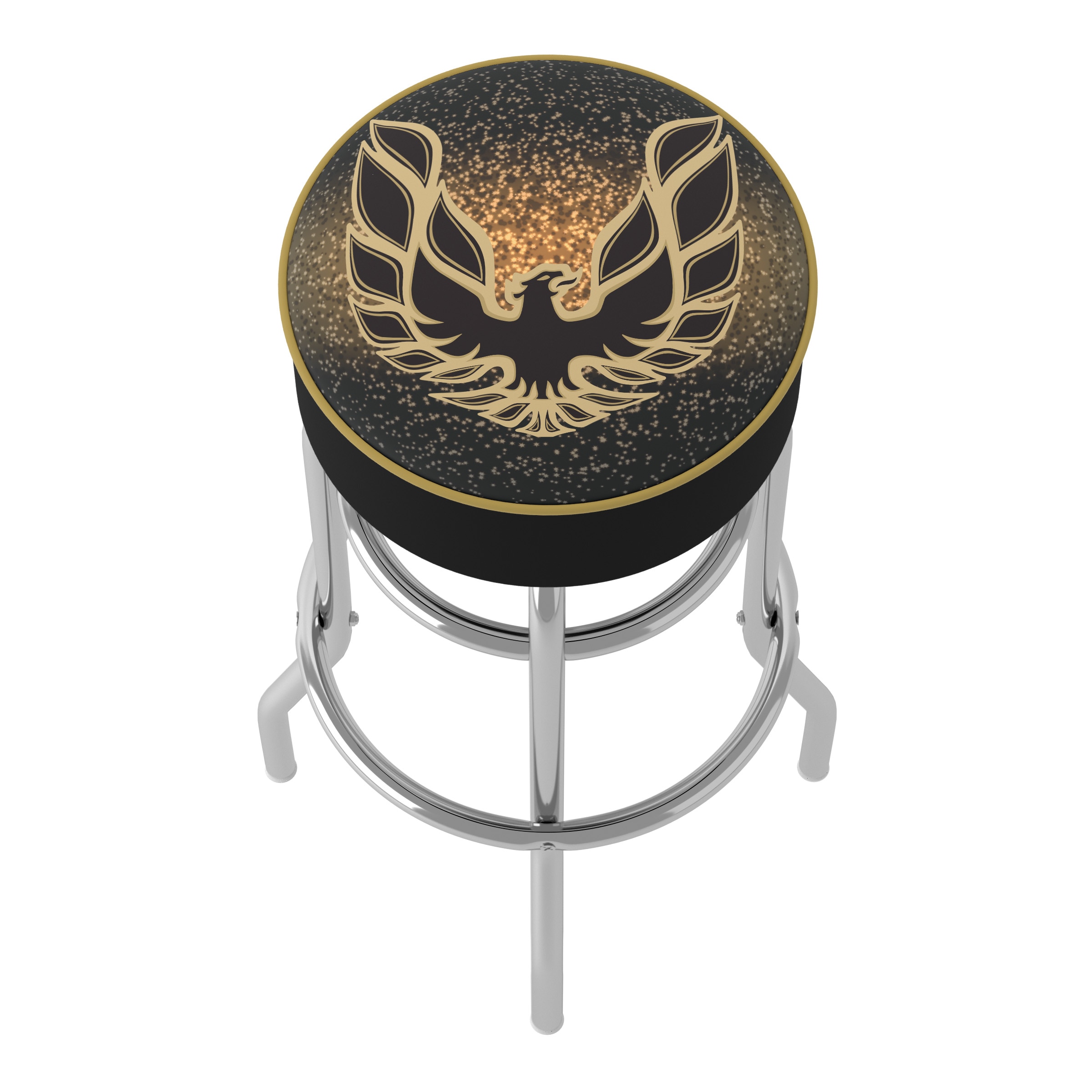 Pontiac Firebird Black Swivel Metal Bar Stool