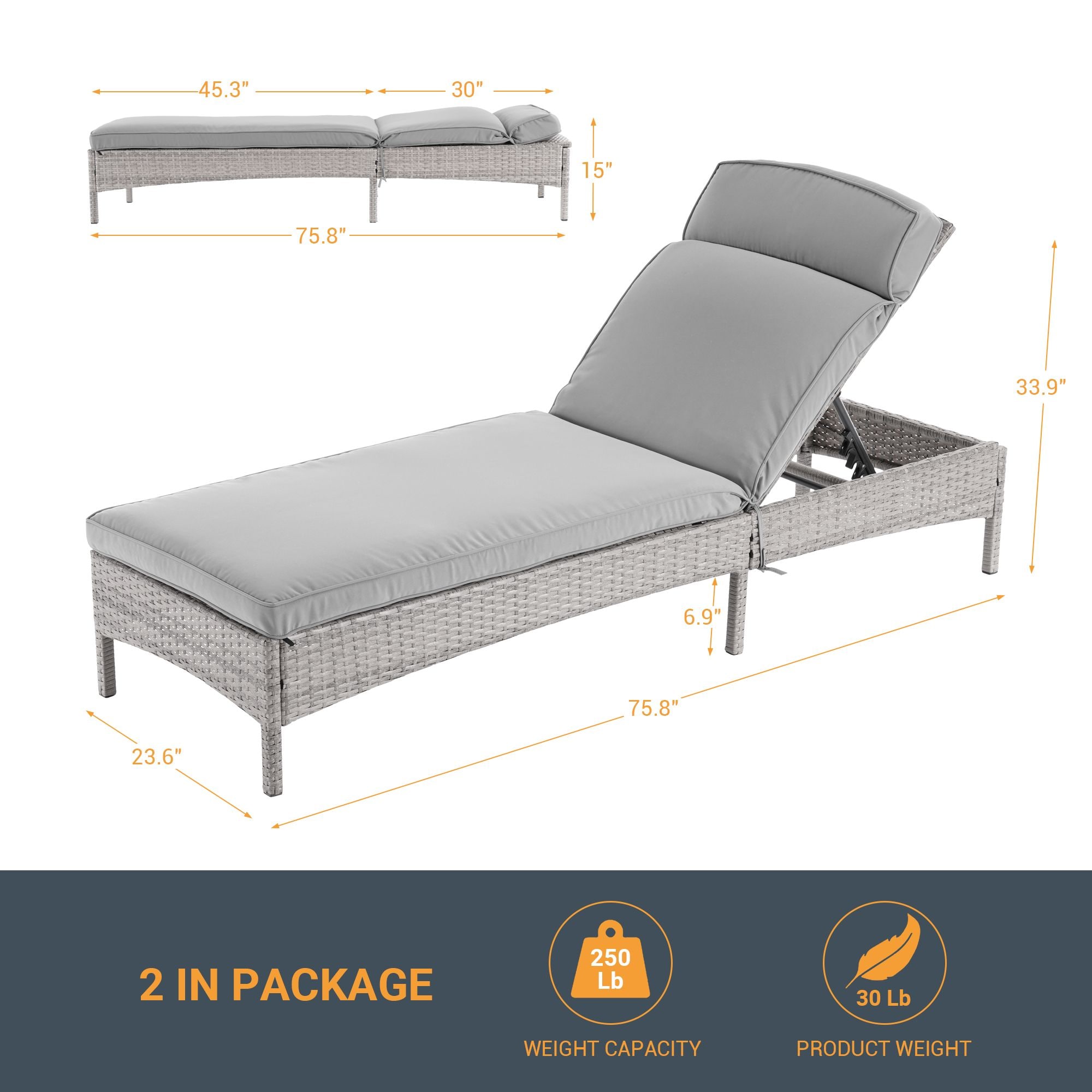 Sonkuki SD-GY6723-2GY Patio-Chairs - View #2