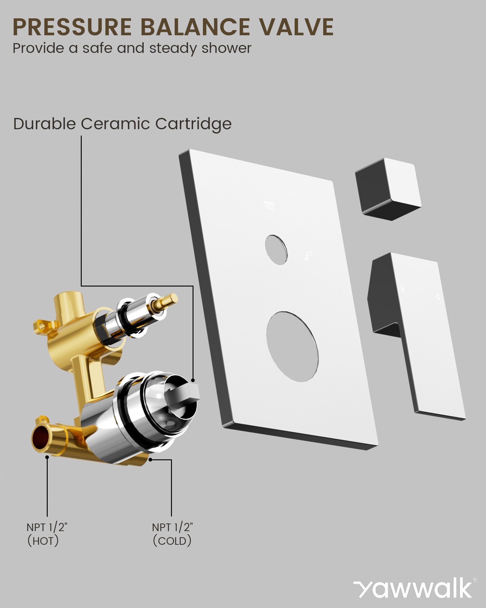 YAWWALK Y11W72-CP Tub-Shower-Faucets - View #7
