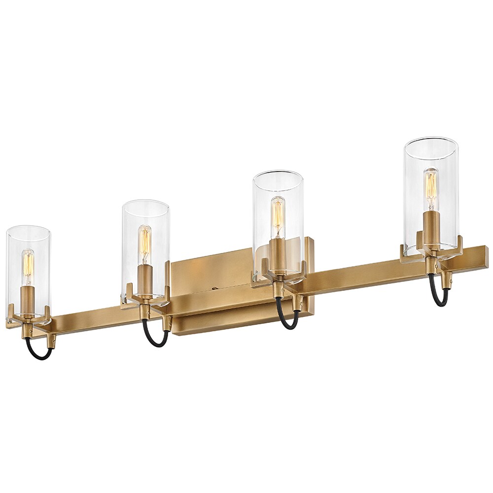 Heritage Brass 4-Light Vanity Fixture with Clear Glass Shades