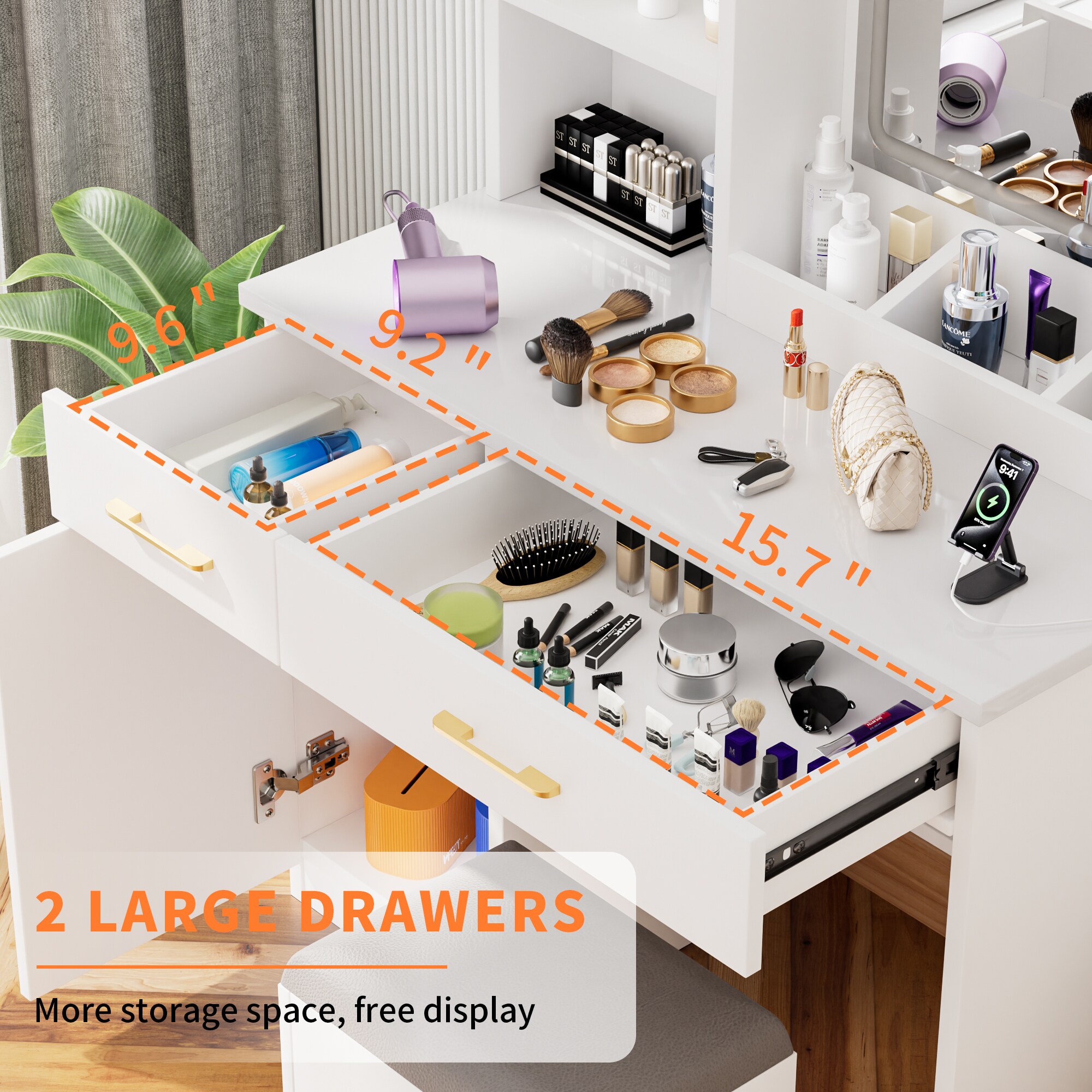 Homy Casa TIFU-WH Bedroom-Vanities - View #7