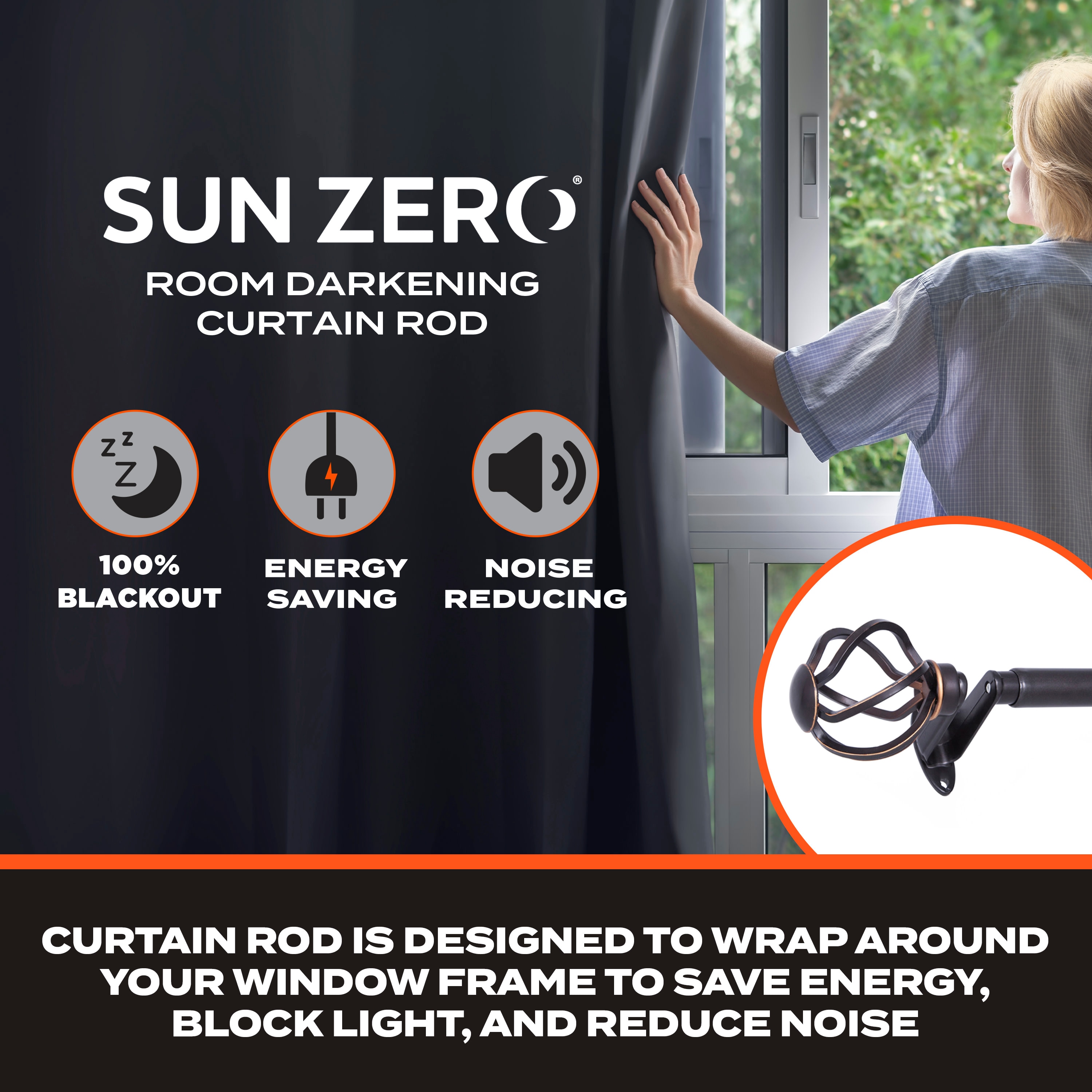 Oil Rubbed Bronze Adjustable Room Darkening Curtain Rod