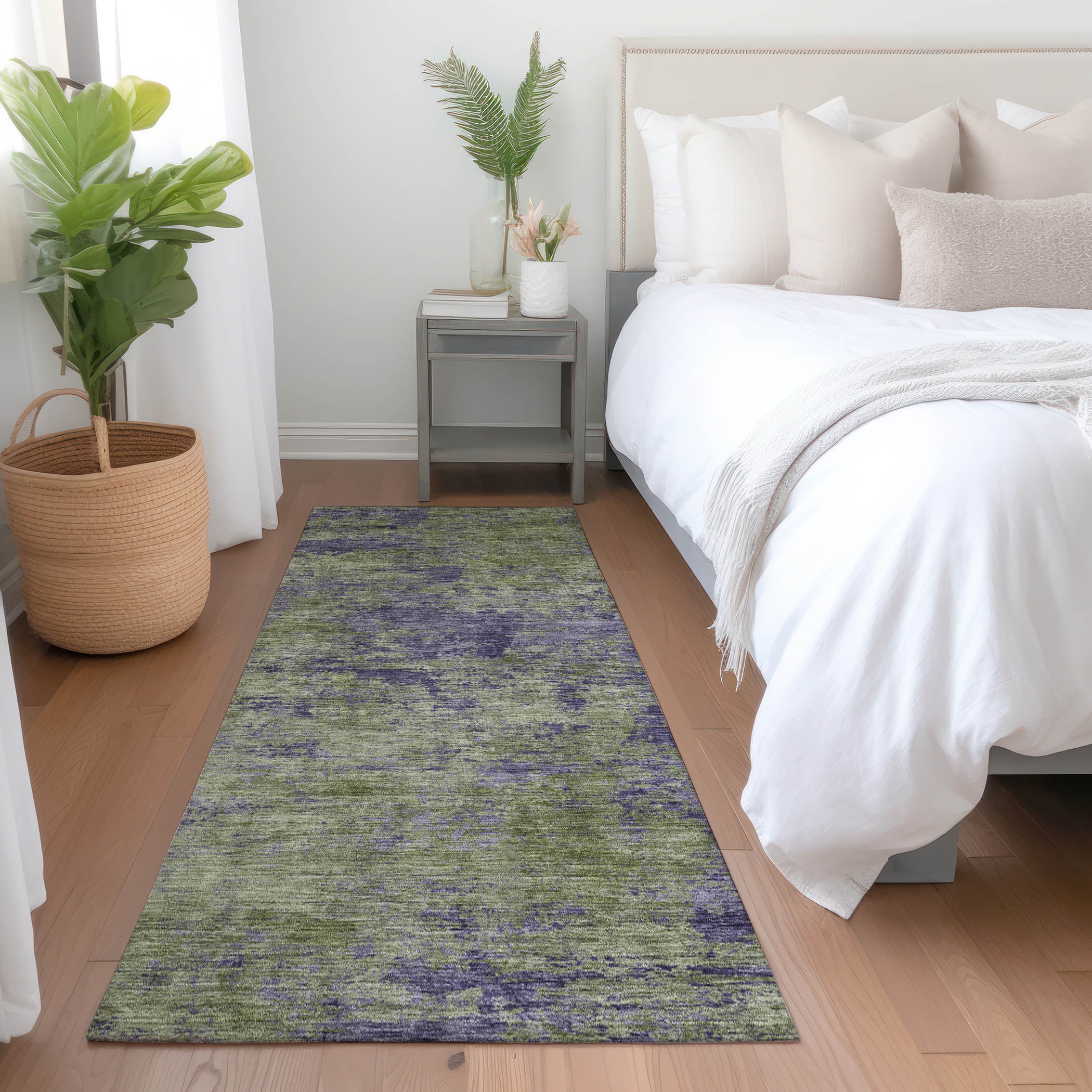 Addison Rugs ACN1360OL2X8 Chantille ACN1360OL 2 x 7 (ft) Polyester Olive Rectangular Indoor/Outdoor Geometric Machine washable Runner rug