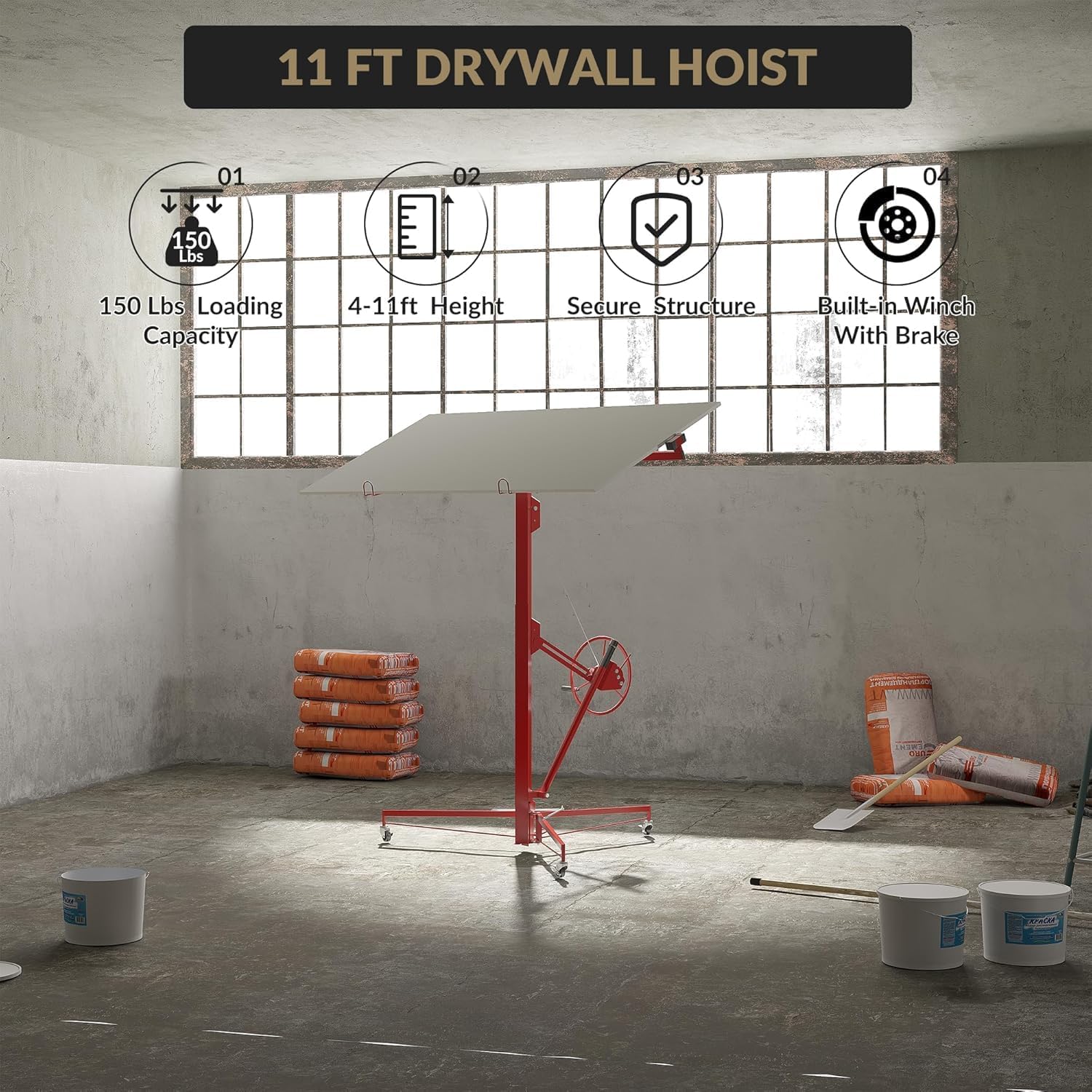 GAOMON CQC-YHI6ZDLIRWY Drywall-Panel-Carriers - View #4