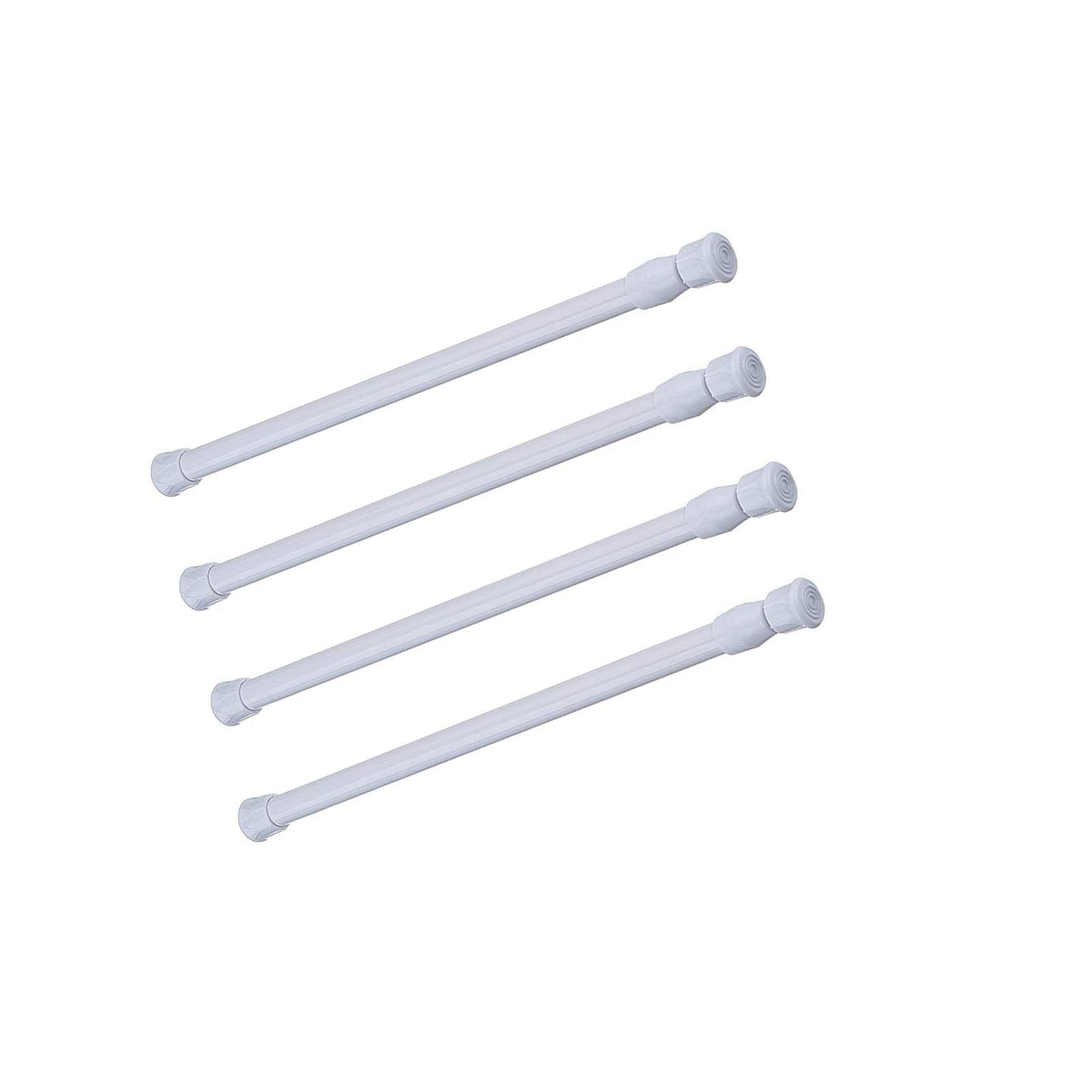 Aoibox  Adjustable Steel Spring Tension Rods 4 pack Extendable 11 8 to 20 inches Non Slip Rubber Ends for Closet Window C