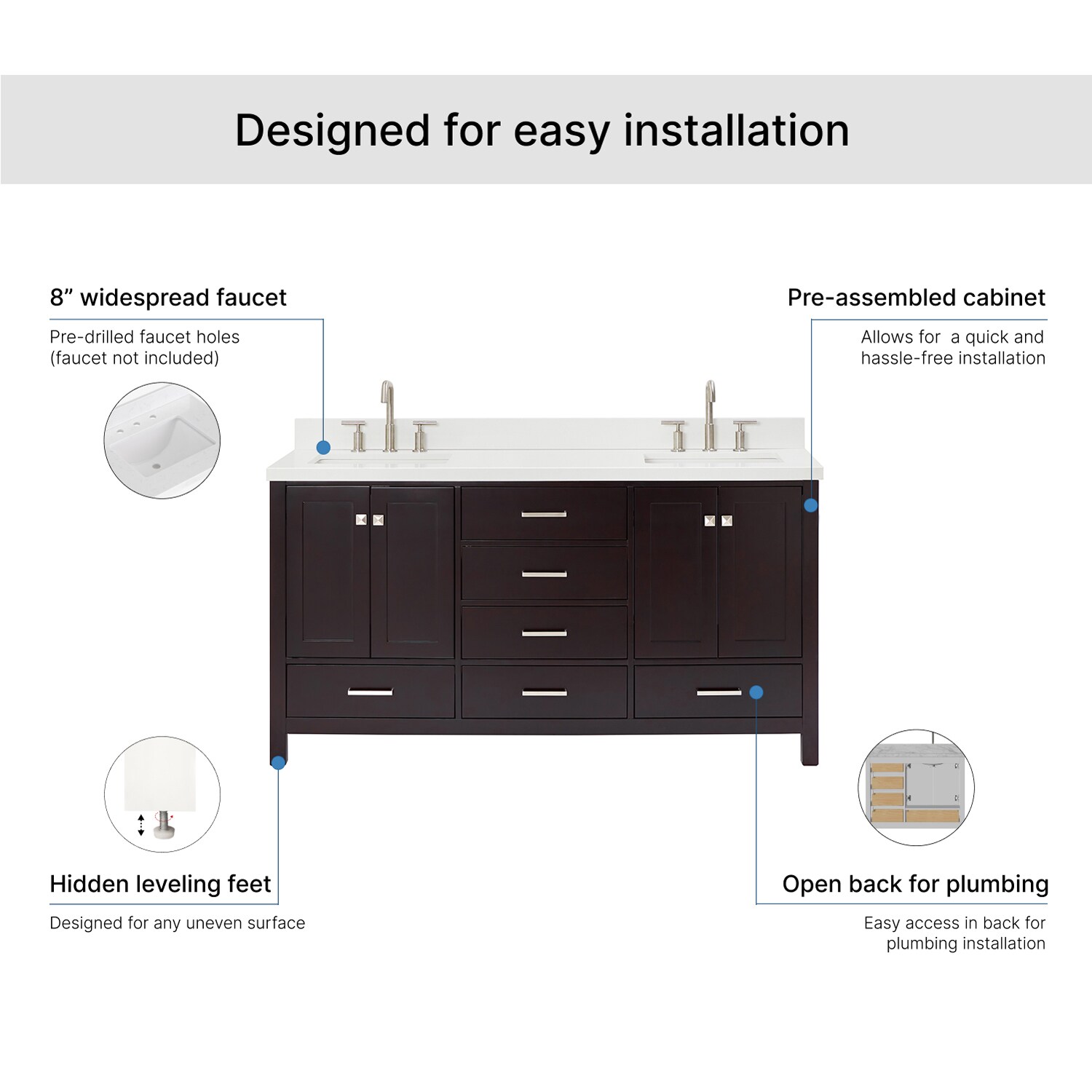 ARIEL A067DWQRVOESP Bath-Vanity-Combo - View #7