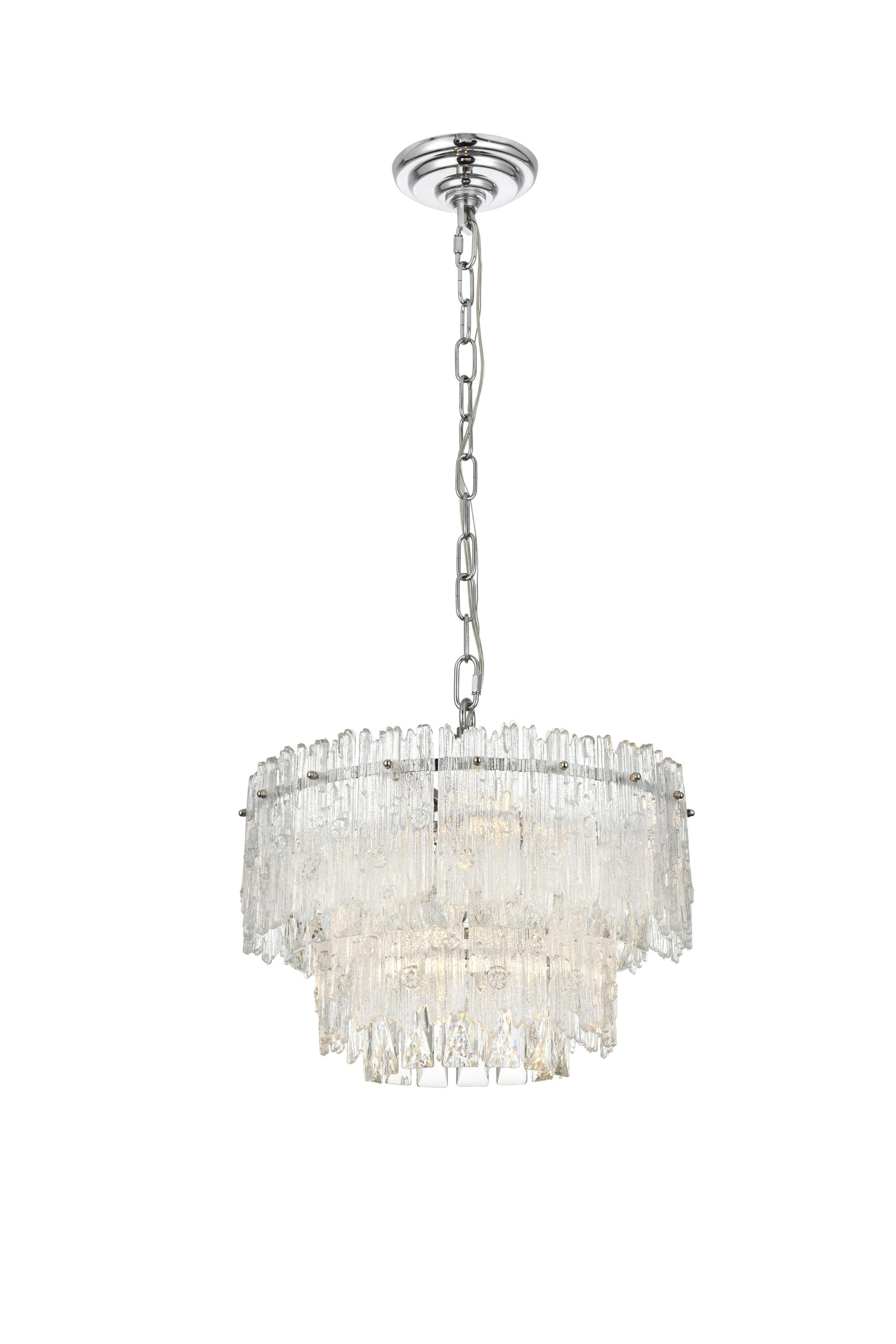 Emilia Chrome 21-Inch Crystal Chandelier with Royal Cut Crystals