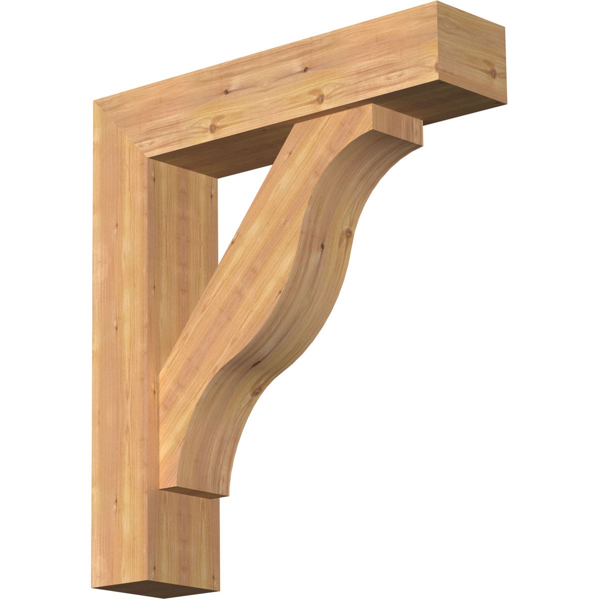 Ekena Millwork 1462390 Funston block smooth bracket with offset brace 7-1/2-in x 32-in x 36-in Western red cedar Brown Wood Standard bracket