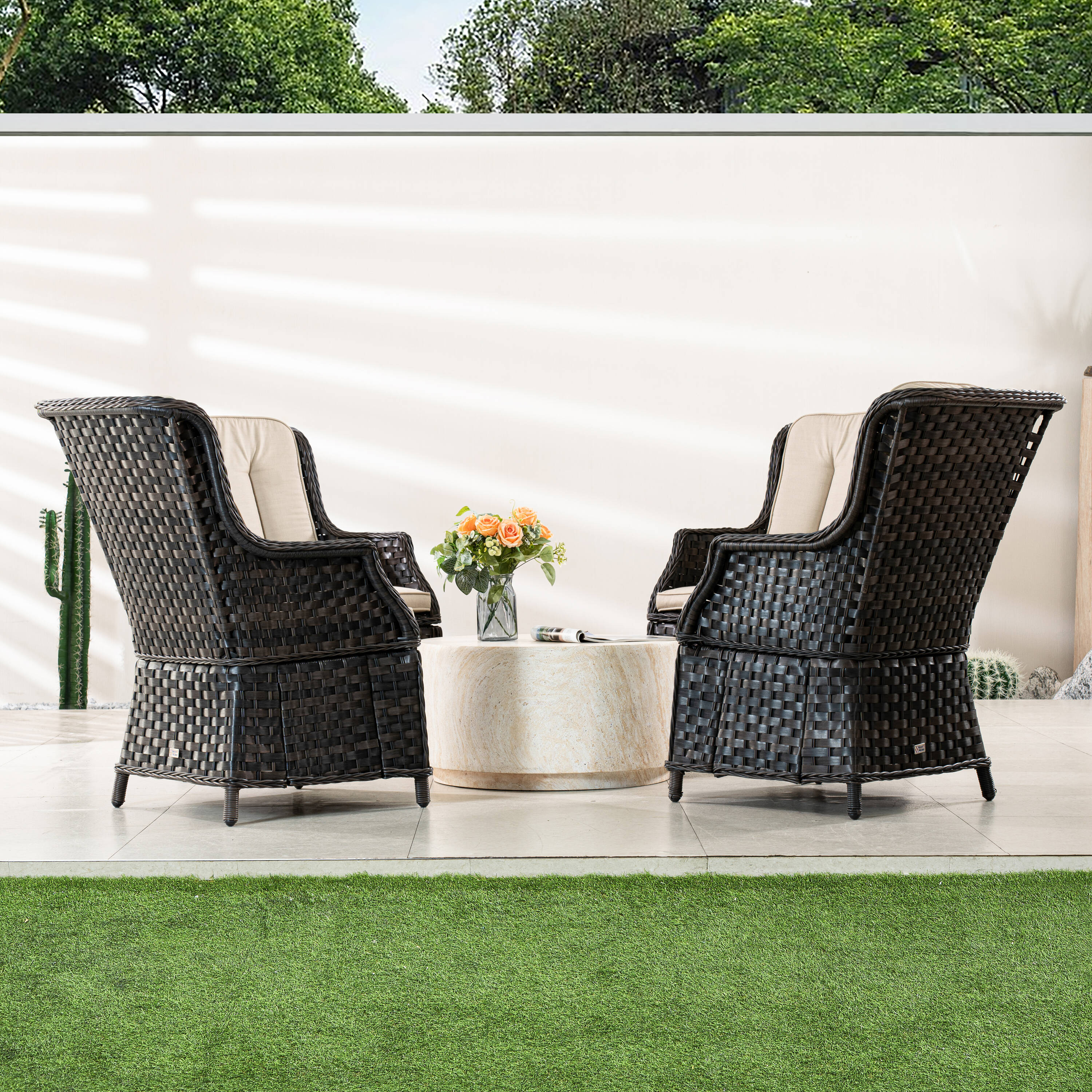Direct Wicker DWC-240076TA010B Patio-Conversation-Sets - View #2