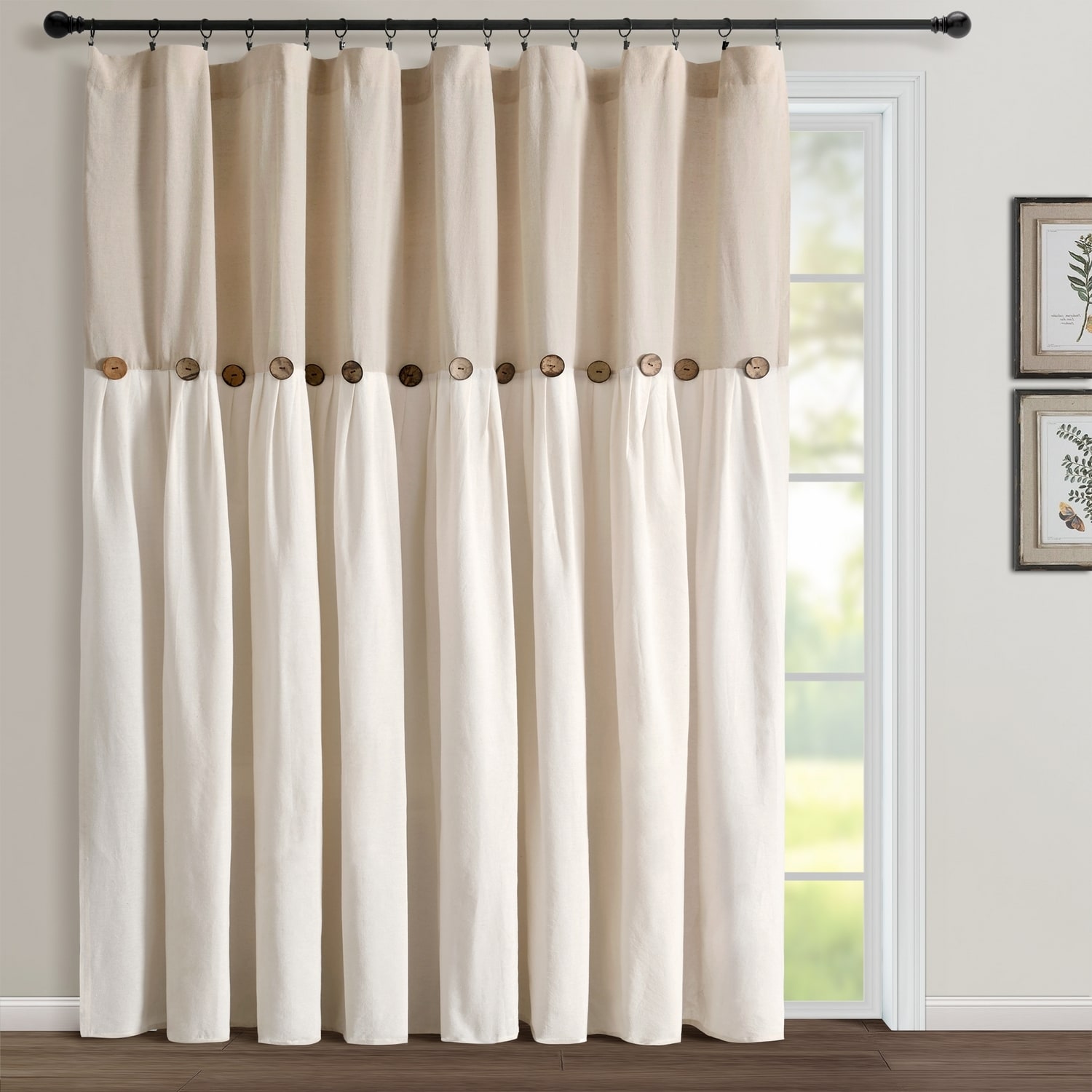 Lush Decor 21T012051 84-in Linen Room darkening Rod pocket Single curtain panel
