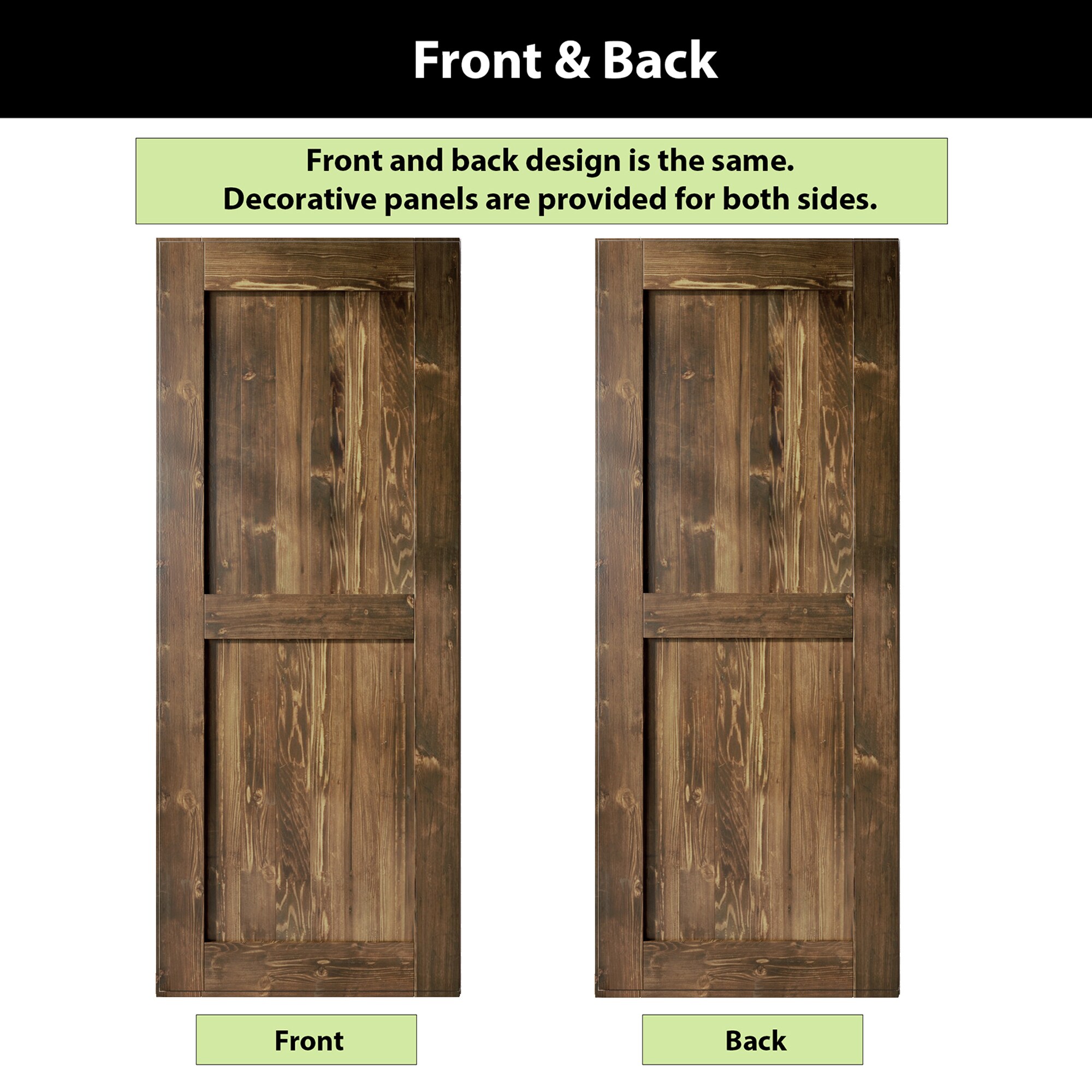 HOMACER 5484-H-WALNUT Barn-Doors - View #6