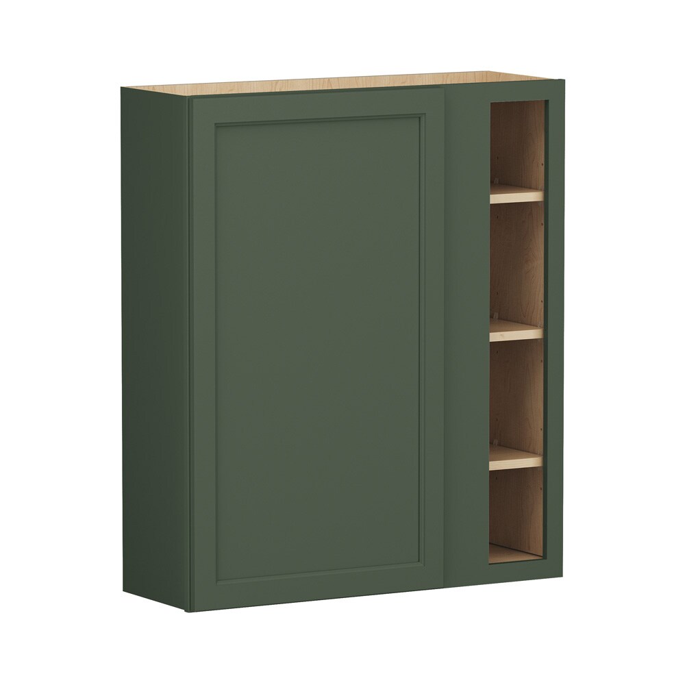 Shenandoah Glasson 33-in W x 42-in H x 12-in D Sage Painted Blind Wall Fully Assembled Cabinet Recessed Panel Transitional