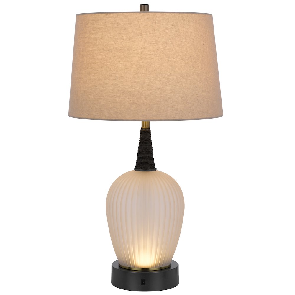 Window Forst Cal Lighting 100W led Vega metal/frosted glass table lamp with 2W led ...
