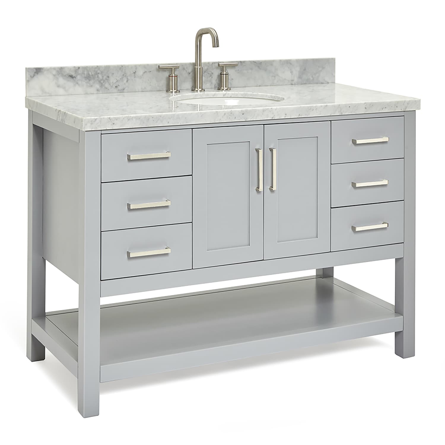 Magnolia Gray 49" Single Bathroom Vanity with Marble Top