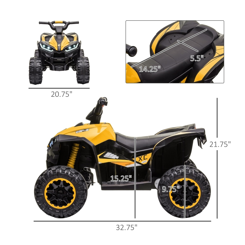 Ropilly 12V Kids ATV Quad Electric Ride-On 4 Wheeler with Wear ...