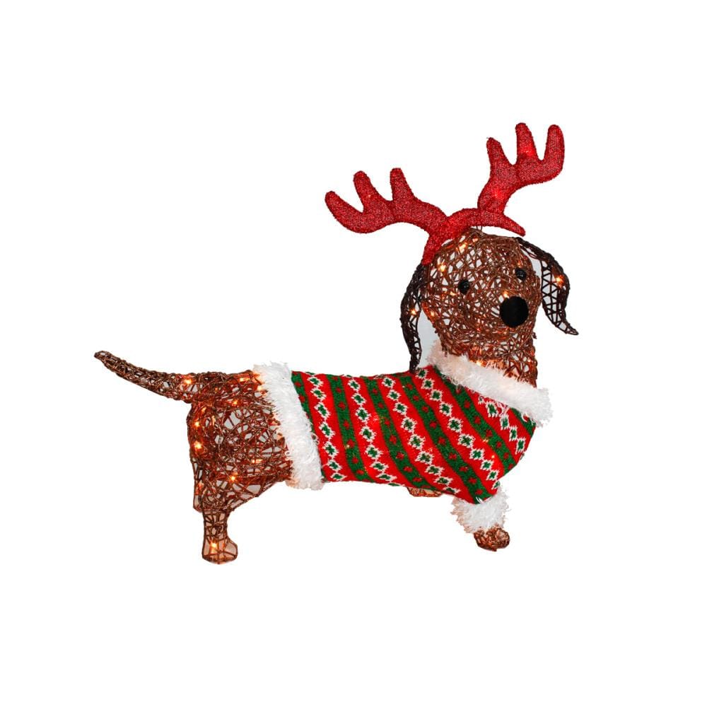 Holiday Living 24-in Dog with Antlers Sculpture with Clear