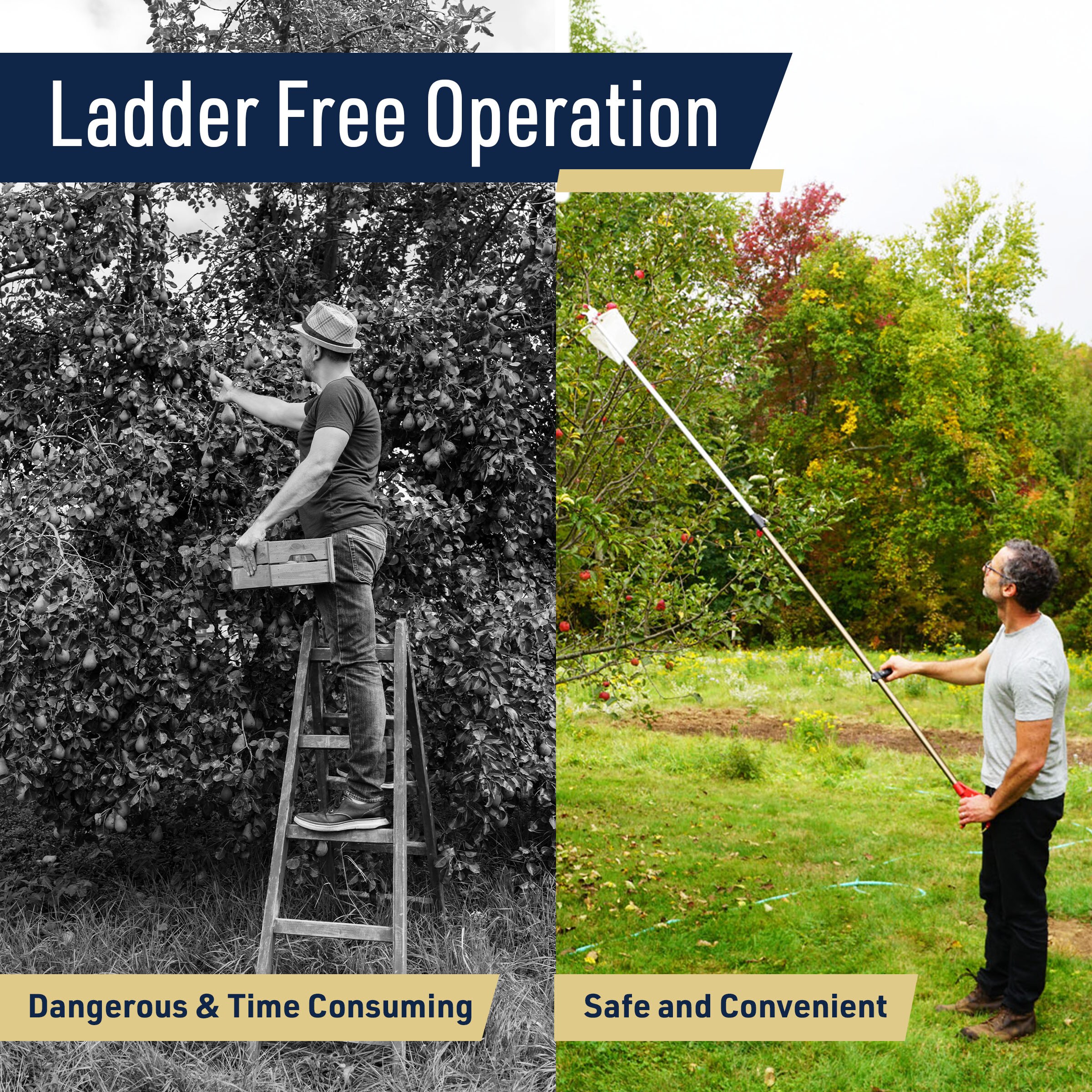 Kings County tools 10ft Fruit Picker Pole with Basket - Fruit