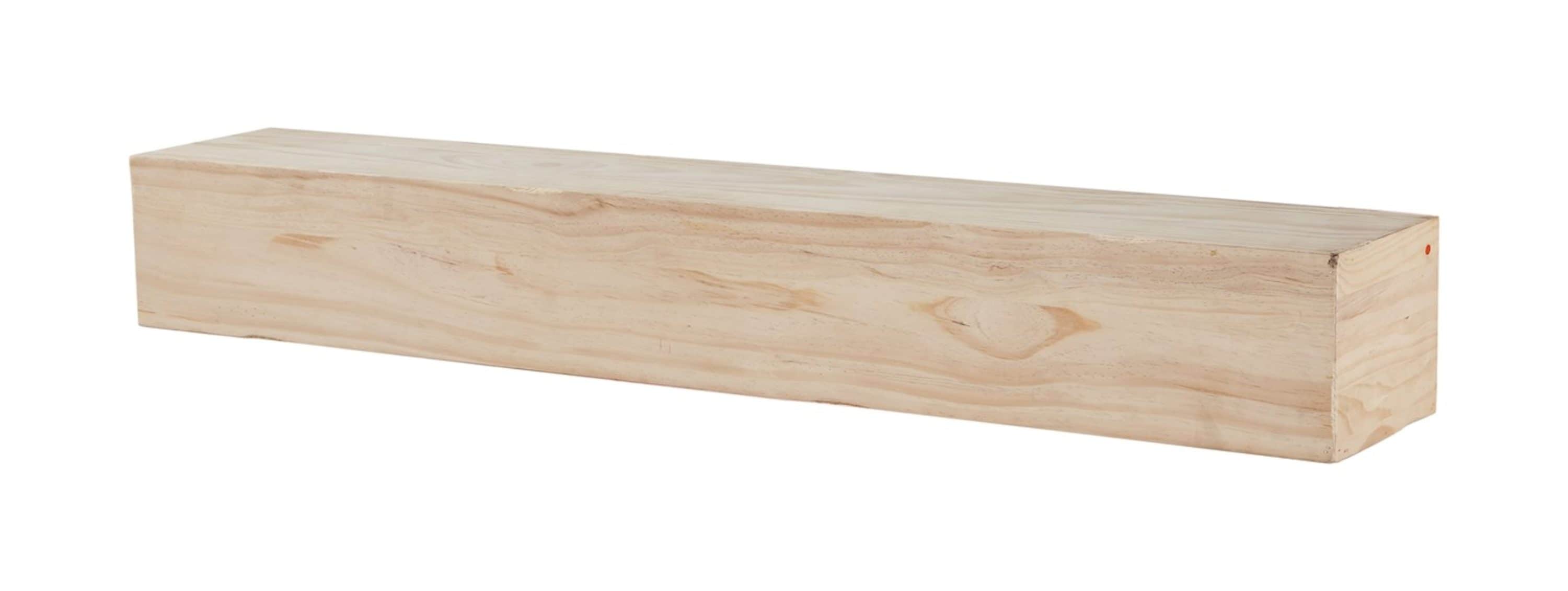 Pearl Mantels SSUP72496L 72-in W x 8-in H x 10-in D Unfinished Distressed Pine Hollow Traditional Fireplace Mantel