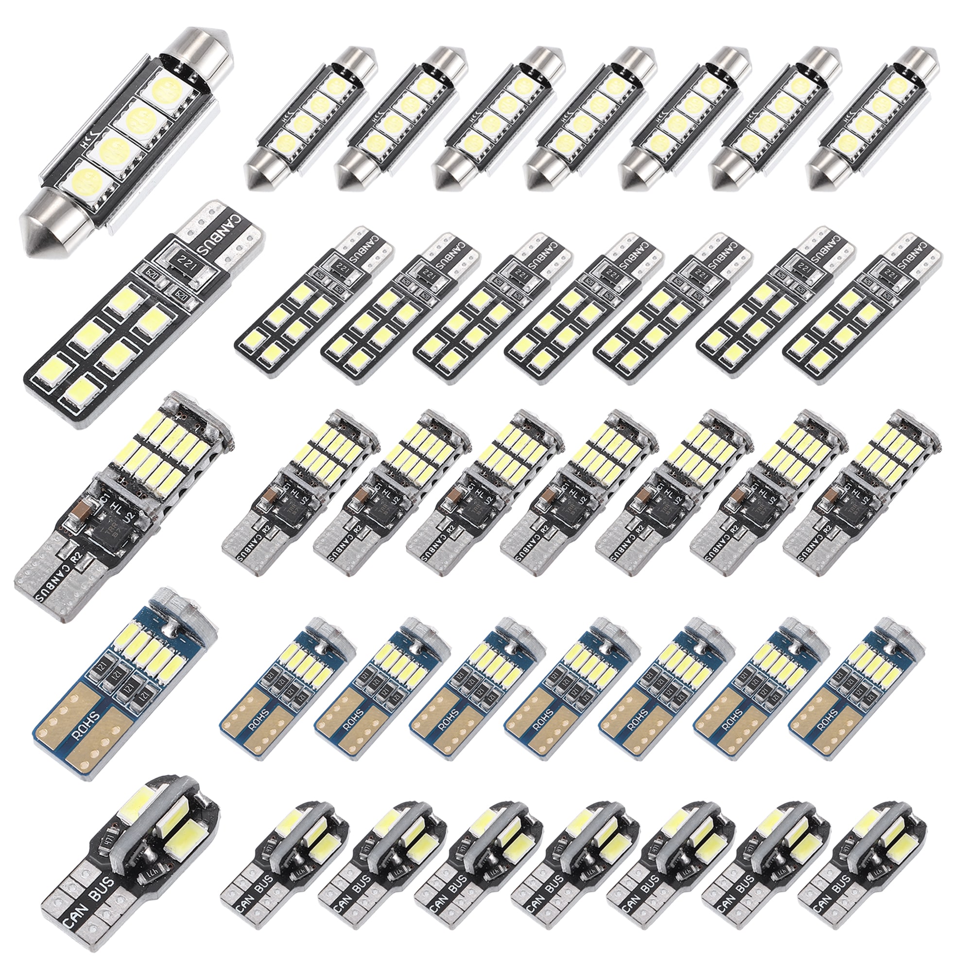 Unique Bargains 1 Set Universal Interior Car Lights LED Dome Light T10 24/25/32/34/41mm Car Interiors Map Dome Trunk Cargo Door Courtesy License Plate Light Plastic Metal Multicolor