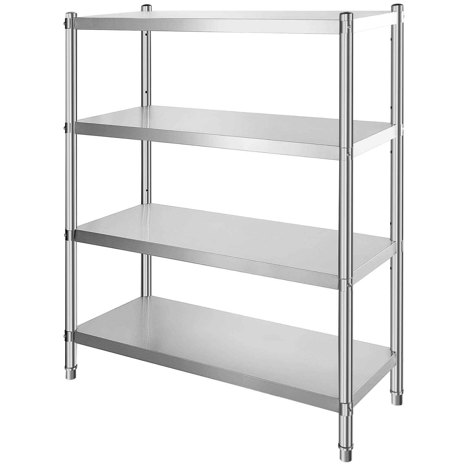 GIVIMO 4-Tier Stainless Steel Shelving Unit 46.8-in by 18.5-in 330-lb Per Shelf Adjustable Heavy Duty Storage Rack