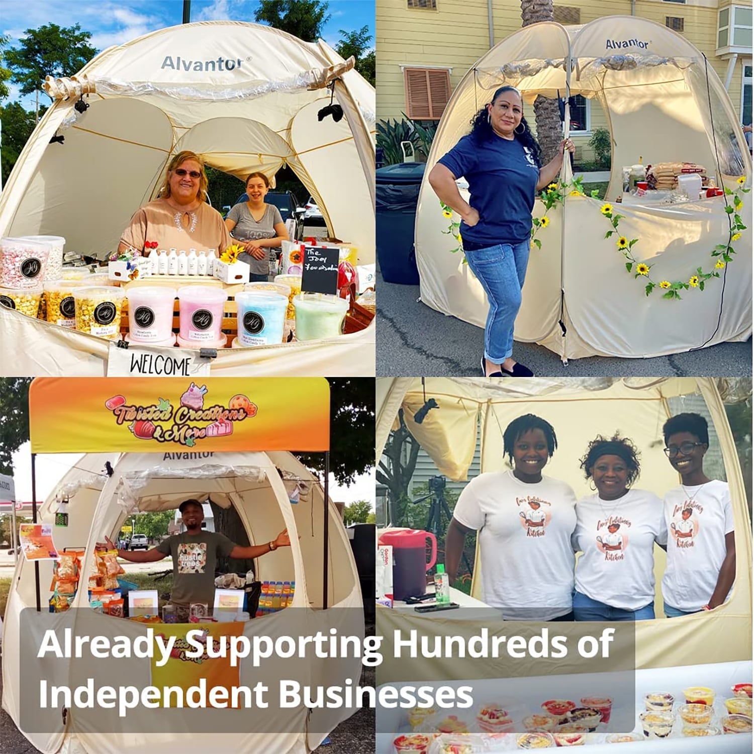Beige 12' x 12' Fiberglass Pop-Up Vendor Tent