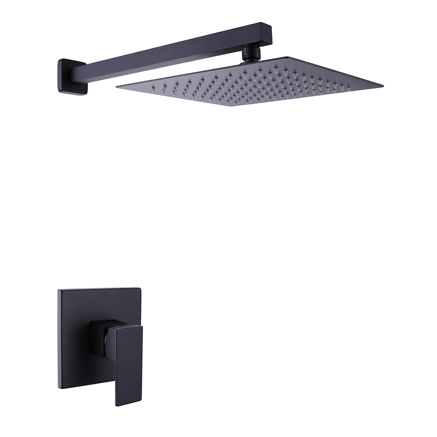 Mondawe MO6002DT-GD Matte Black 1-handle Single function 10-in Square Shower Faucet with Valve